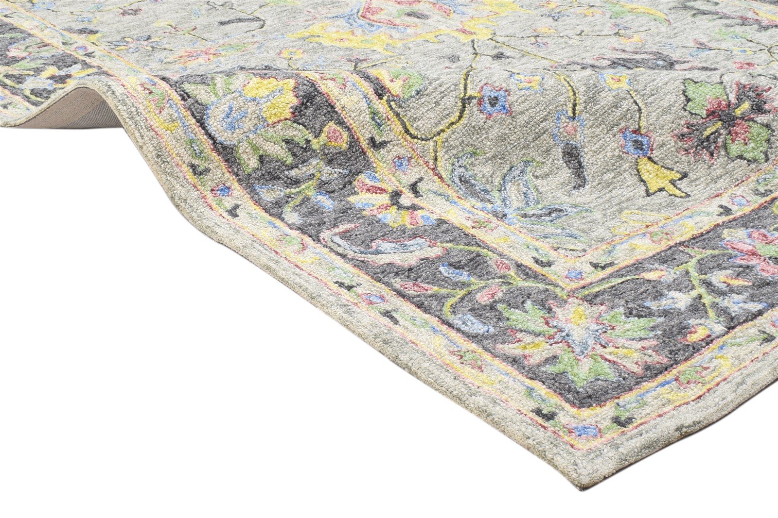 5' X 8' Rug Wool Grey Modern Hand Tufted Oushak Oriental Room Size Carpet 7864093933717