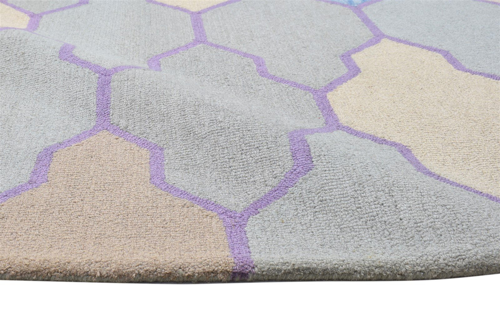 5' X 8' Rug Wool Grey Modern Hand Tufted Scandinavian Trellis Room Size Carpet 7864095899797