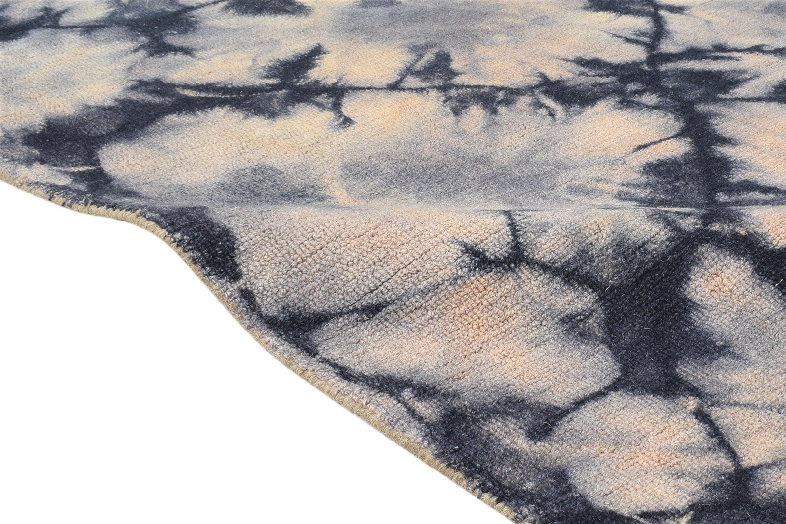Leoline 5' X 8' Rug Wool Grey Modern Hand Tufted Shibori Tie Dye 7865199362197