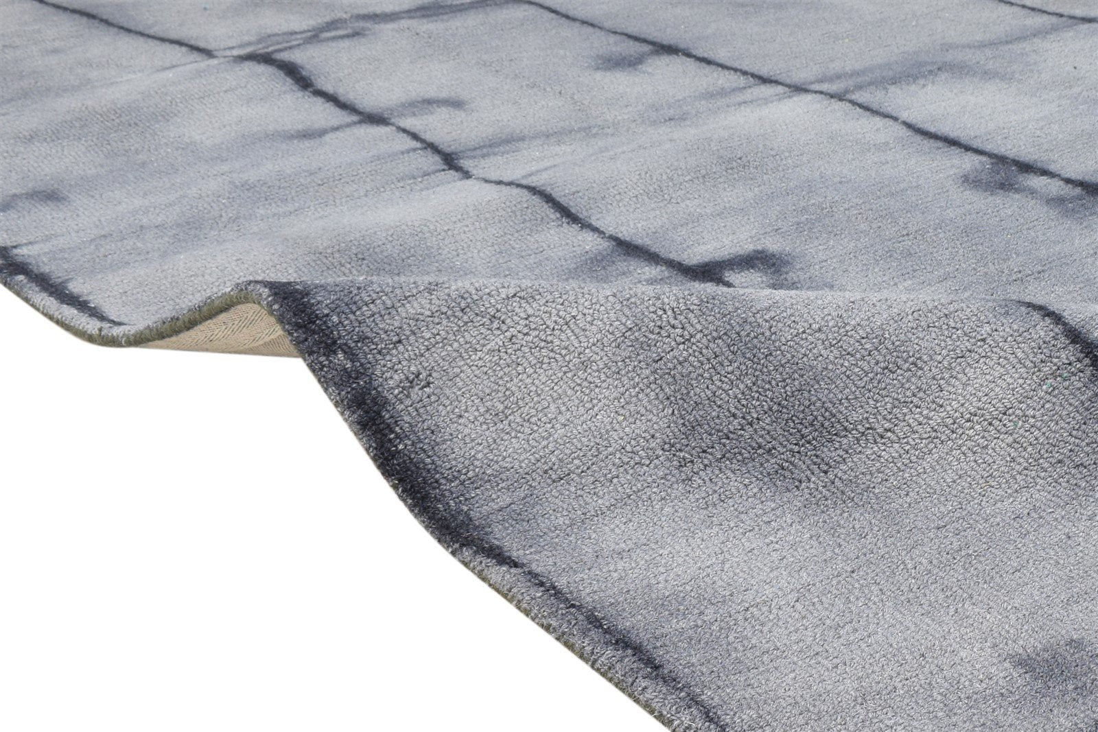 5' X 8' Rug Wool Grey Modern Hand Tufted Shibori Tie Dye Room Size Carpet 7865204048021