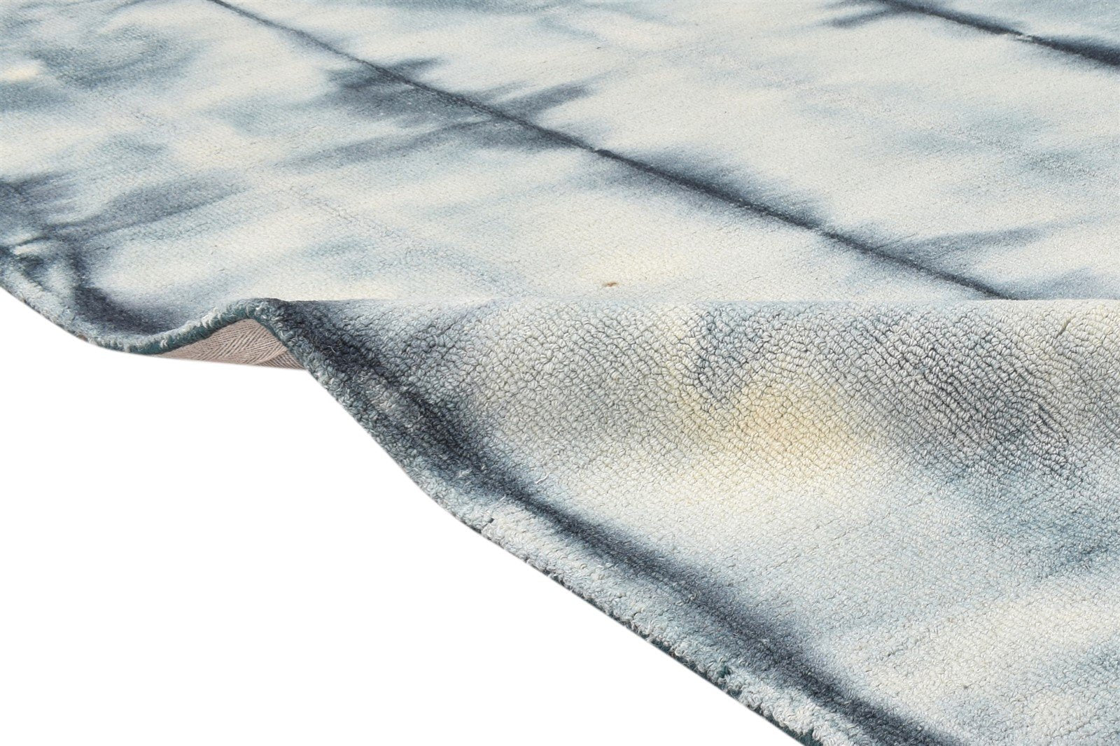 5' X 8' Rug Wool Grey Modern Hand Tufted Shibori Tie Dye Room Size Carpet 7865172066453