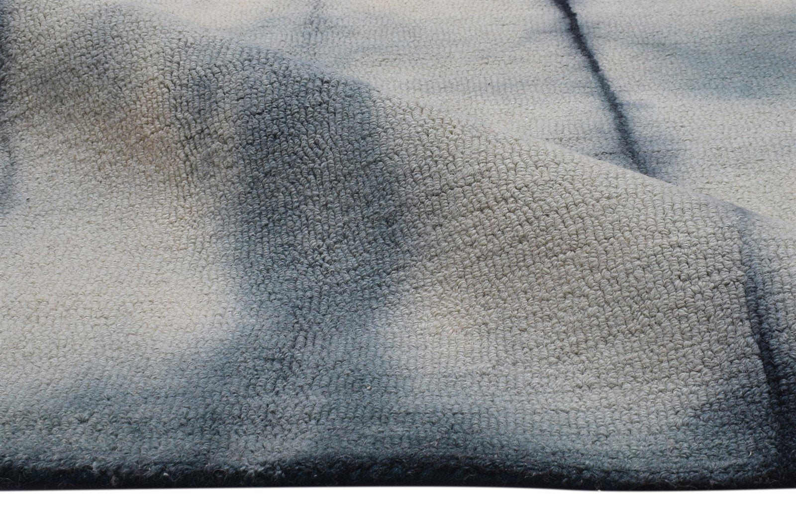 5' X 8' Rug Wool Grey Modern Hand Tufted Shibori Tie Dye Room Size Carpet 7865173639317