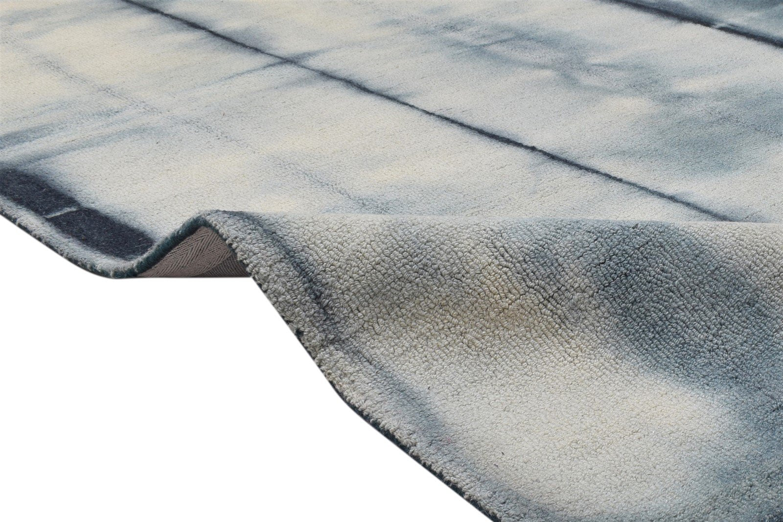 5' X 8' Rug Wool Grey Modern Hand Tufted Shibori Tie Dye Room Size Carpet 7865173639317