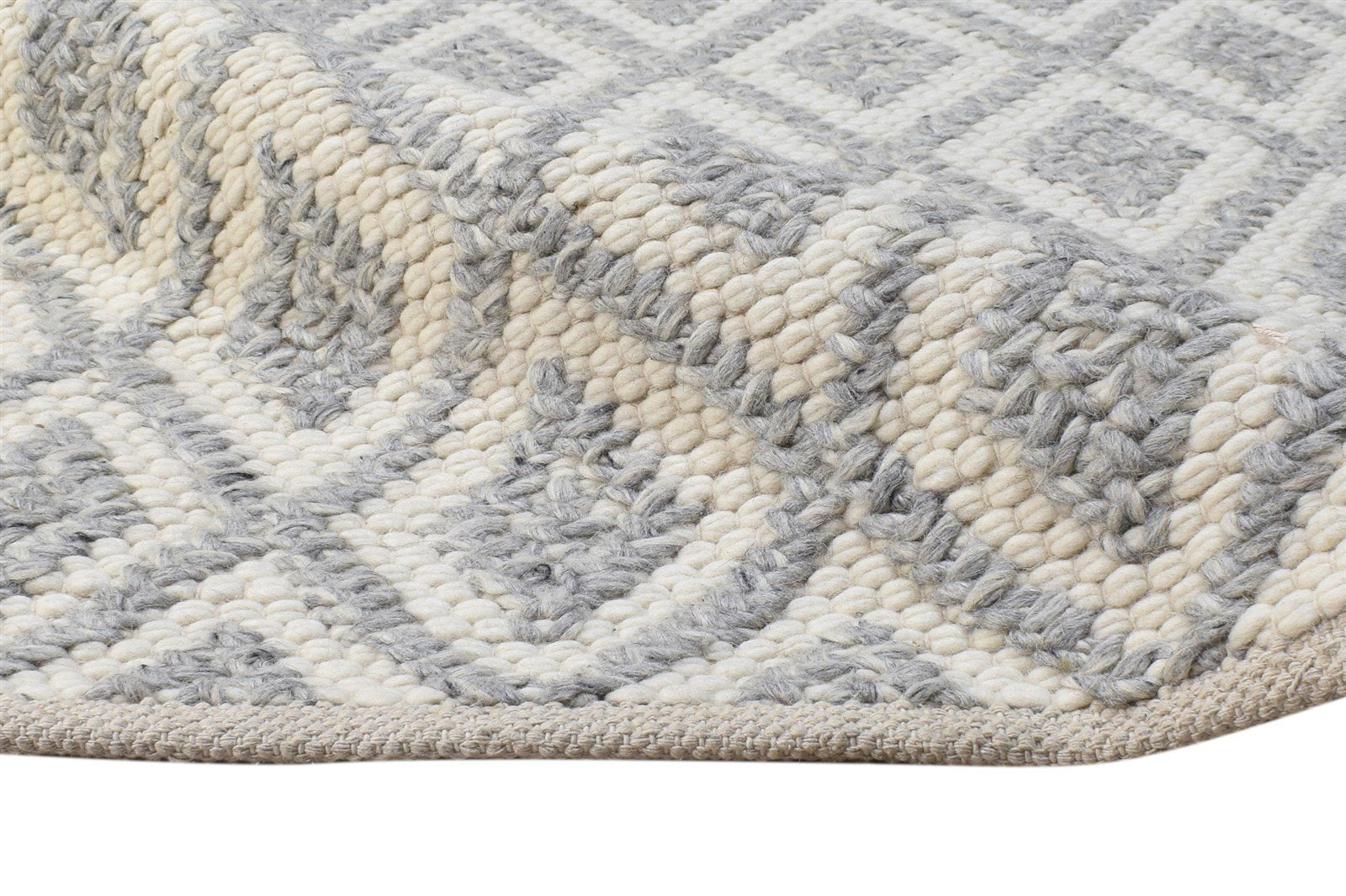 5' X 8' Rug Wool Grey Modern Hand Woven Moroccan Trellis Room Size Carpet 7865005965461