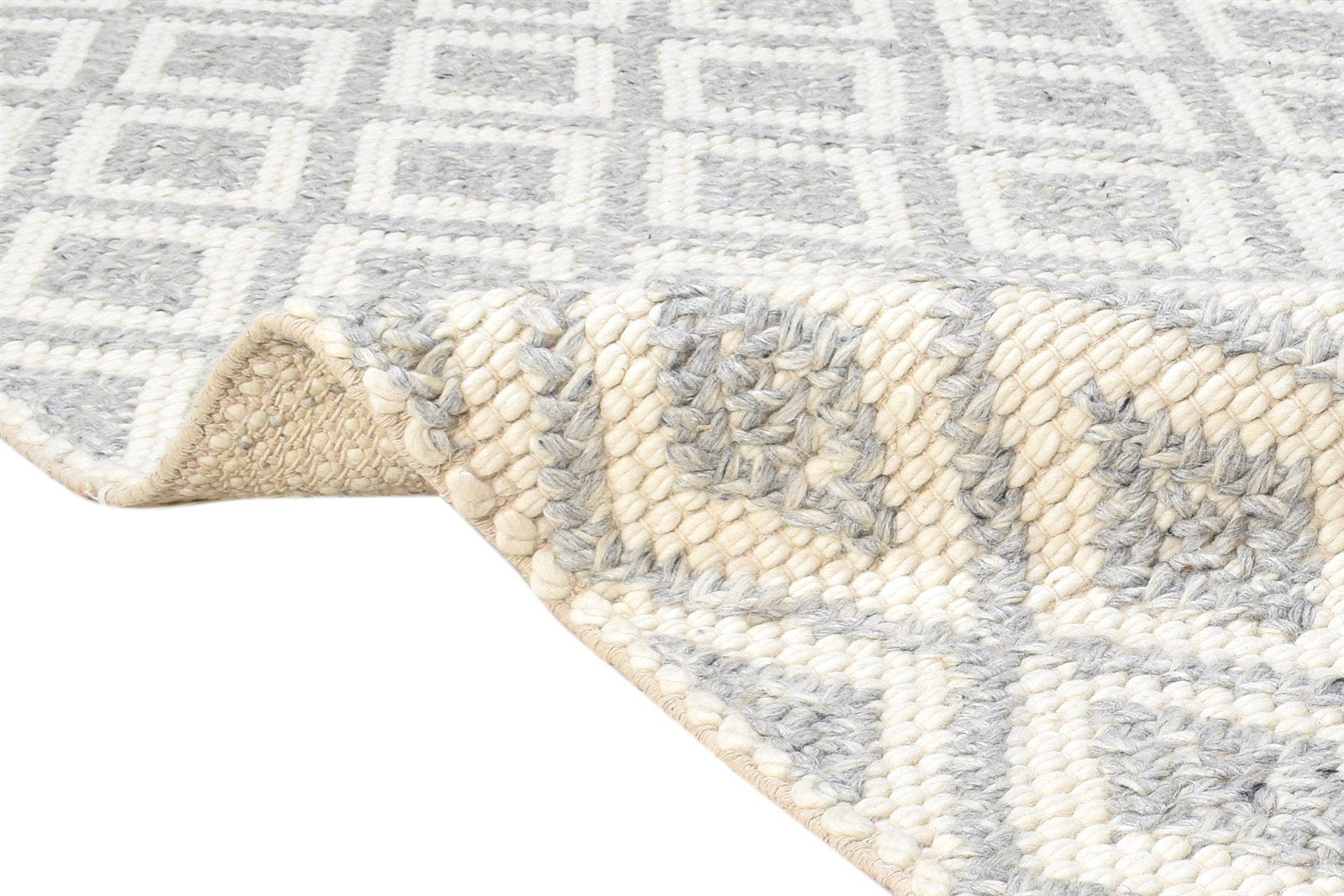 5' X 8' Rug Wool Grey Modern Hand Woven Moroccan Trellis Room Size Carpet 7865005965461