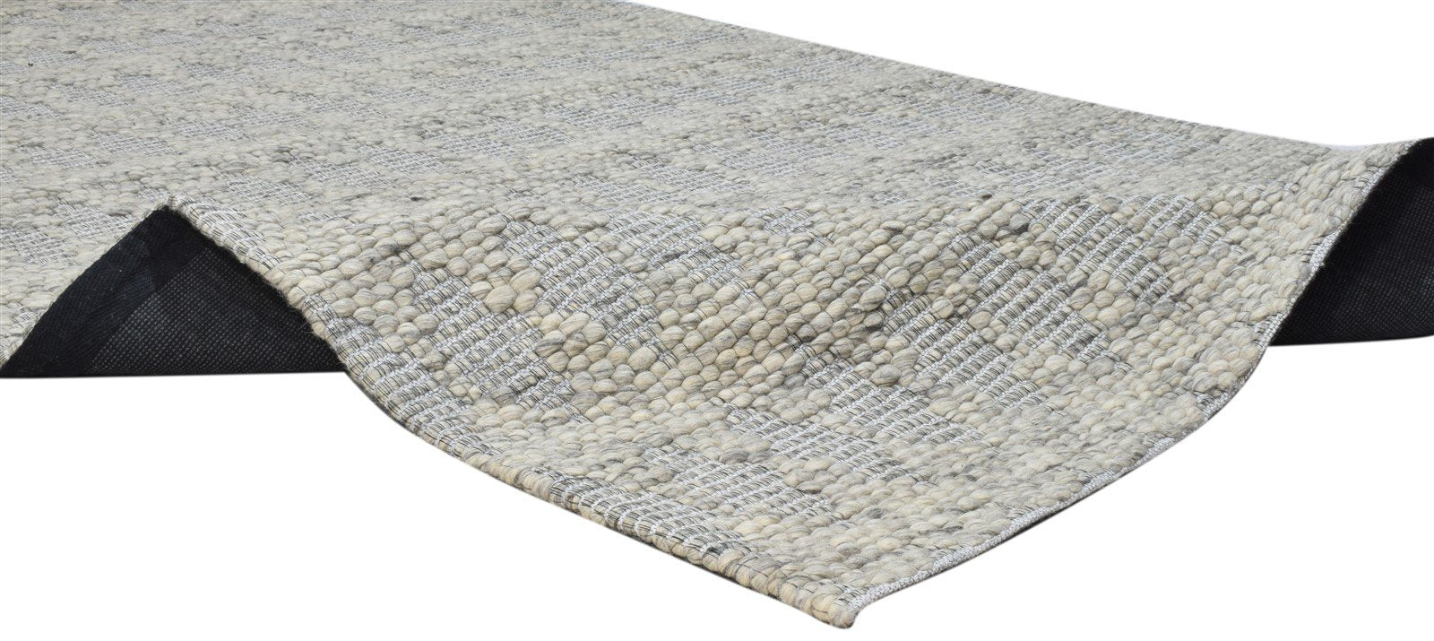 5' X 8' Rug Wool Grey Modern Hand Woven Scandinavian Striped Room Size Carpet 7860679934101