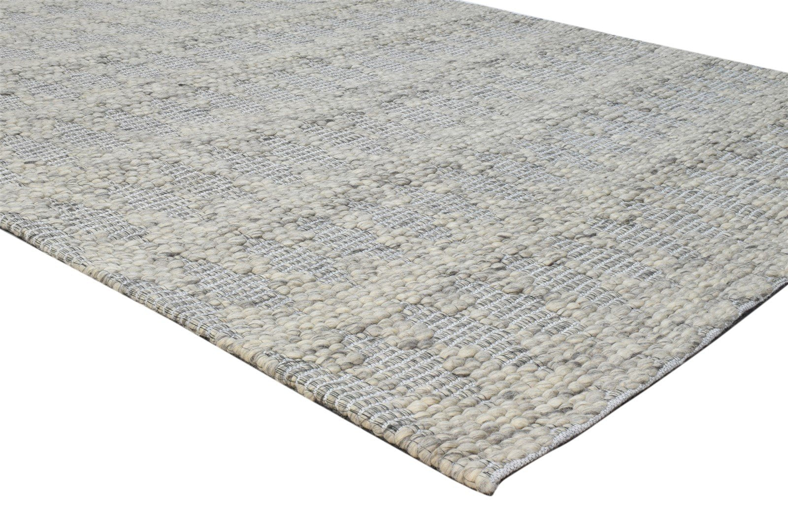 5' X 8' Rug Wool Grey Modern Hand Woven Scandinavian Striped Room Size Carpet 7860679934101