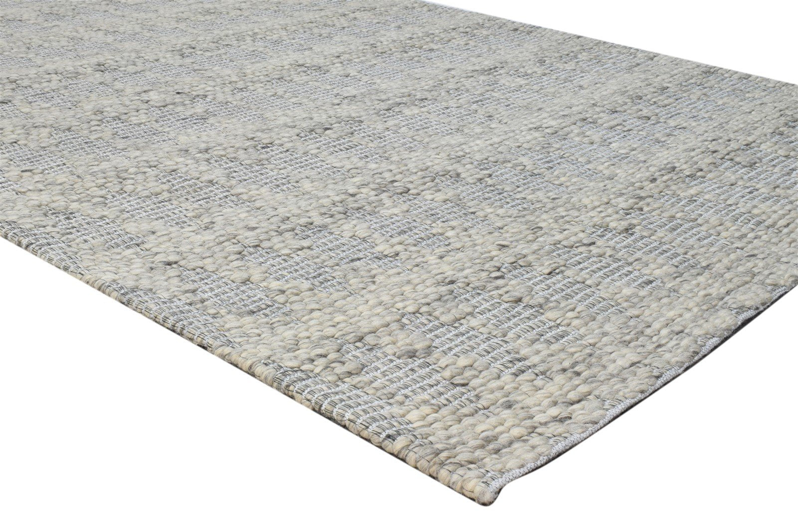 5' X 8' Rug Wool Grey Modern Hand Woven Scandinavian Striped Room Size Carpet 7860679934101