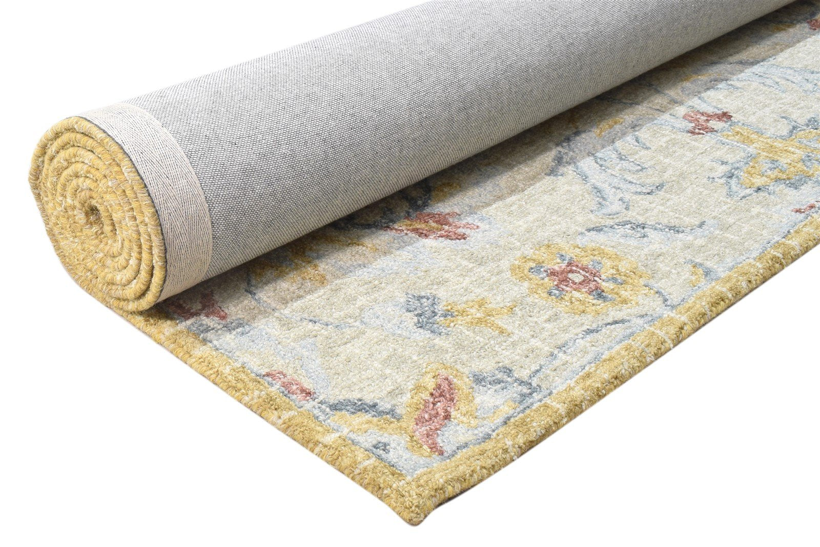 5' X 8' Rug Wool Grey Persian Hand Tufted Oushak Floral Room Size Carpet 7864093278357