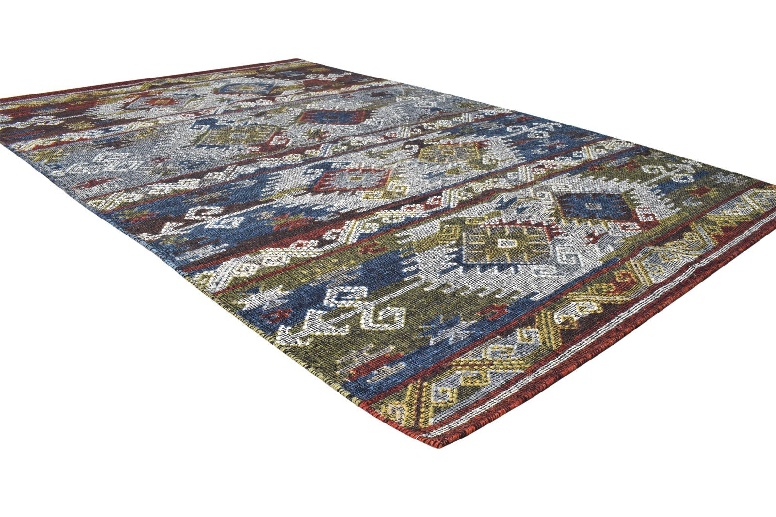 5' X 8' Rug Wool Grey Persien Dhurrie Southwestern Tribal Room Size Carpet 7865191891093