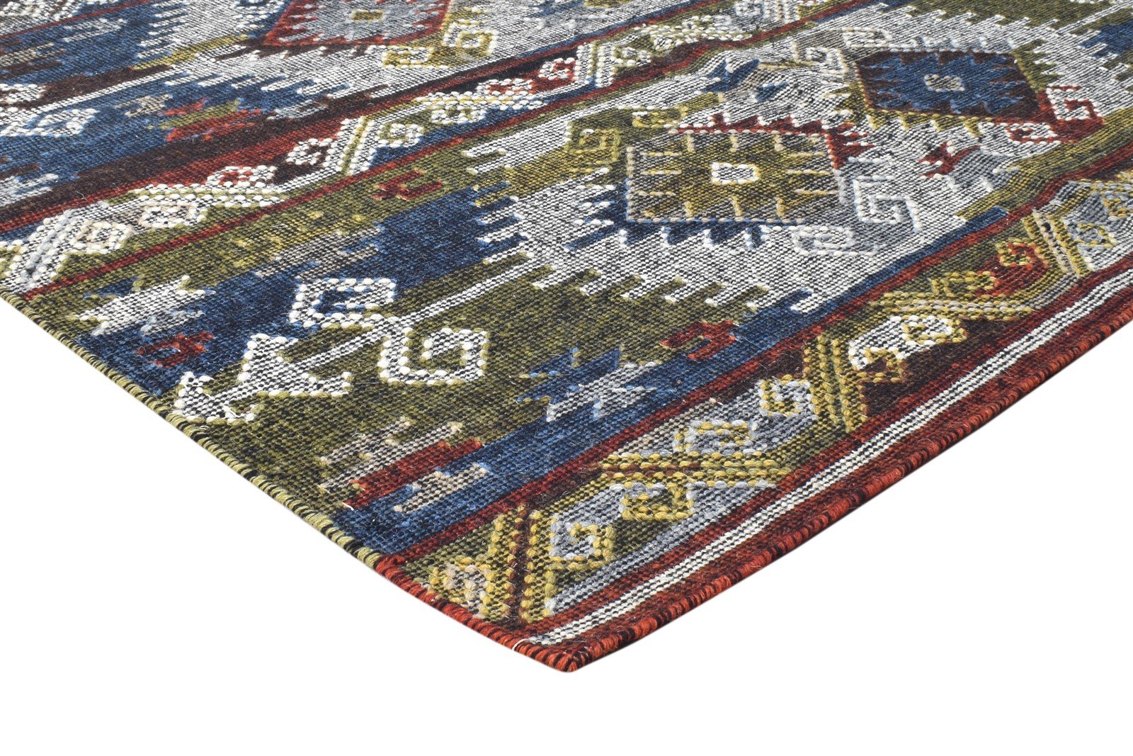 5' X 8' Rug Wool Grey Persien Dhurrie Southwestern Tribal Room Size Carpet 7865191891093