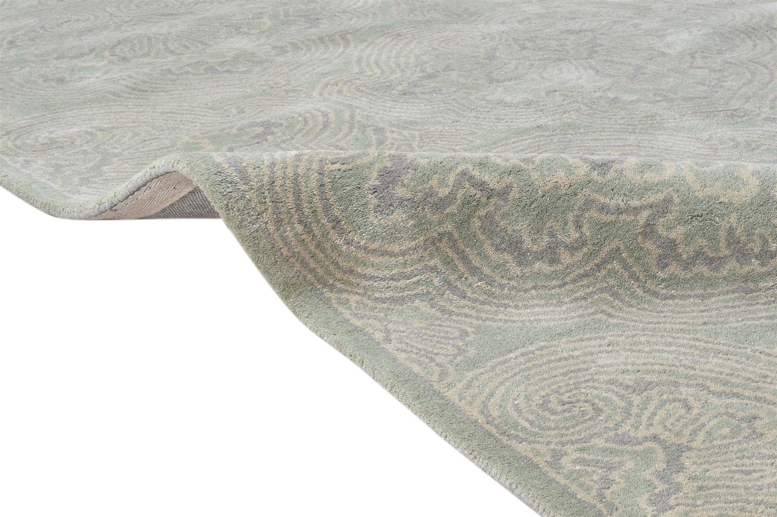 5' X 8' Rug Wool Grey Transitional Hand Tufted European Damask Room Size Carpet 7865177637013