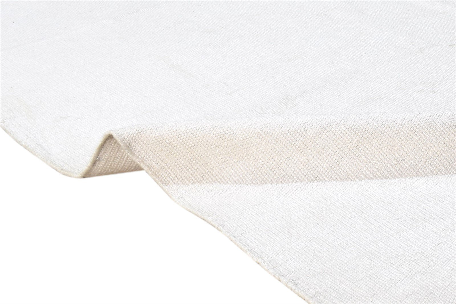 5' X 8' Rug Wool Ivory Modern Dhurrie Scandinavian Solid Room Size Carpet 7865143001237