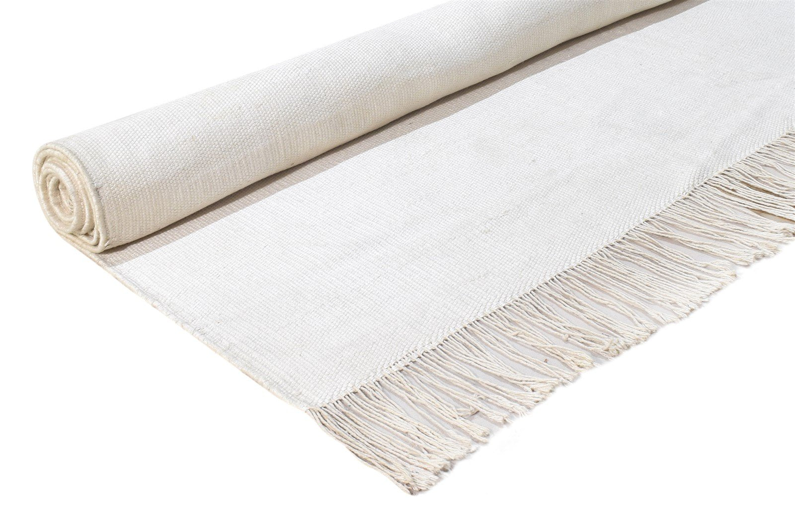 5' X 8' Rug Wool Ivory Modern Dhurrie Scandinavian Solid Room Size Carpet 7865143001237