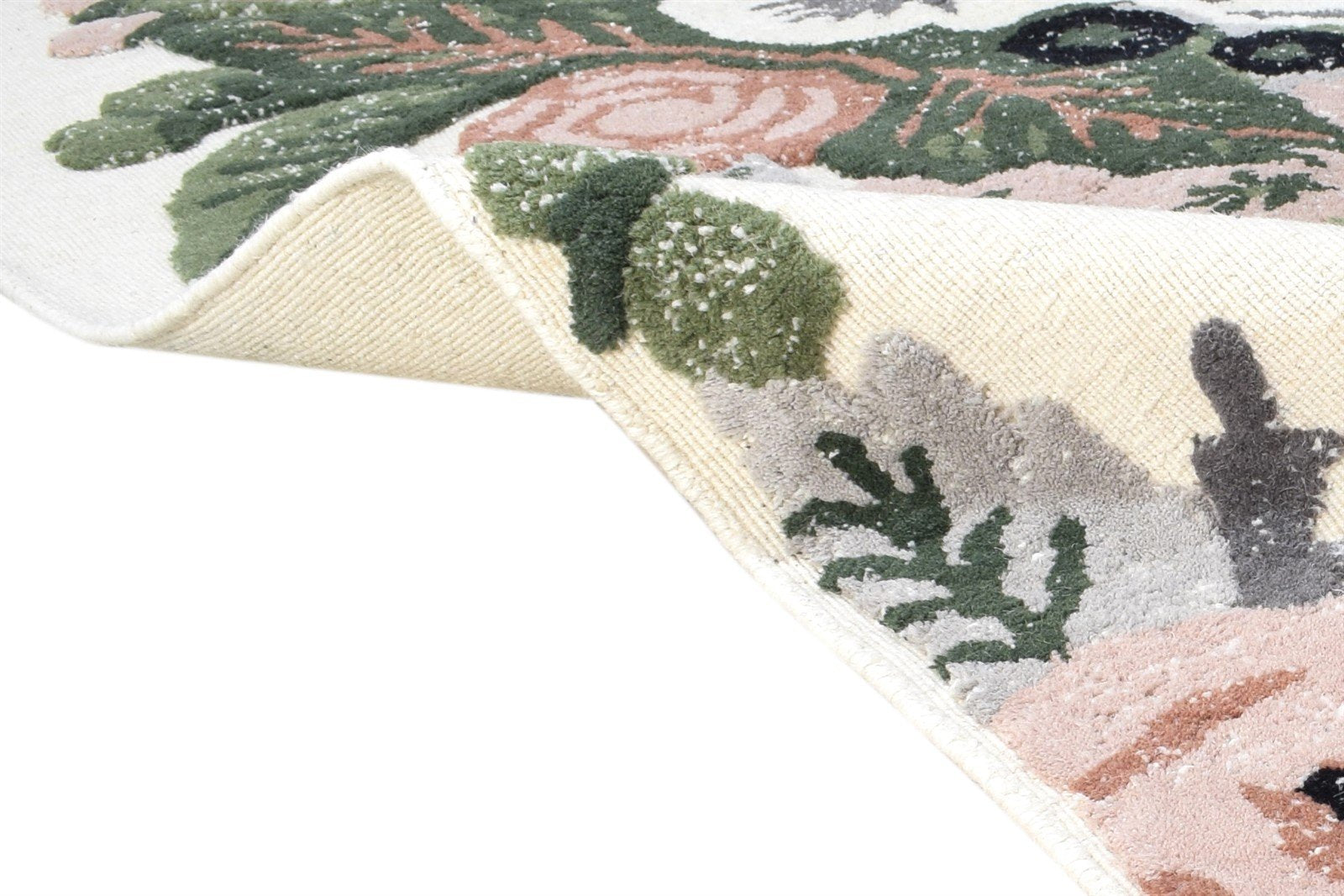 5' X 8' Rug Wool Ivory Modern Hand Tufted French Floral Room Size Carpet 7864998166677