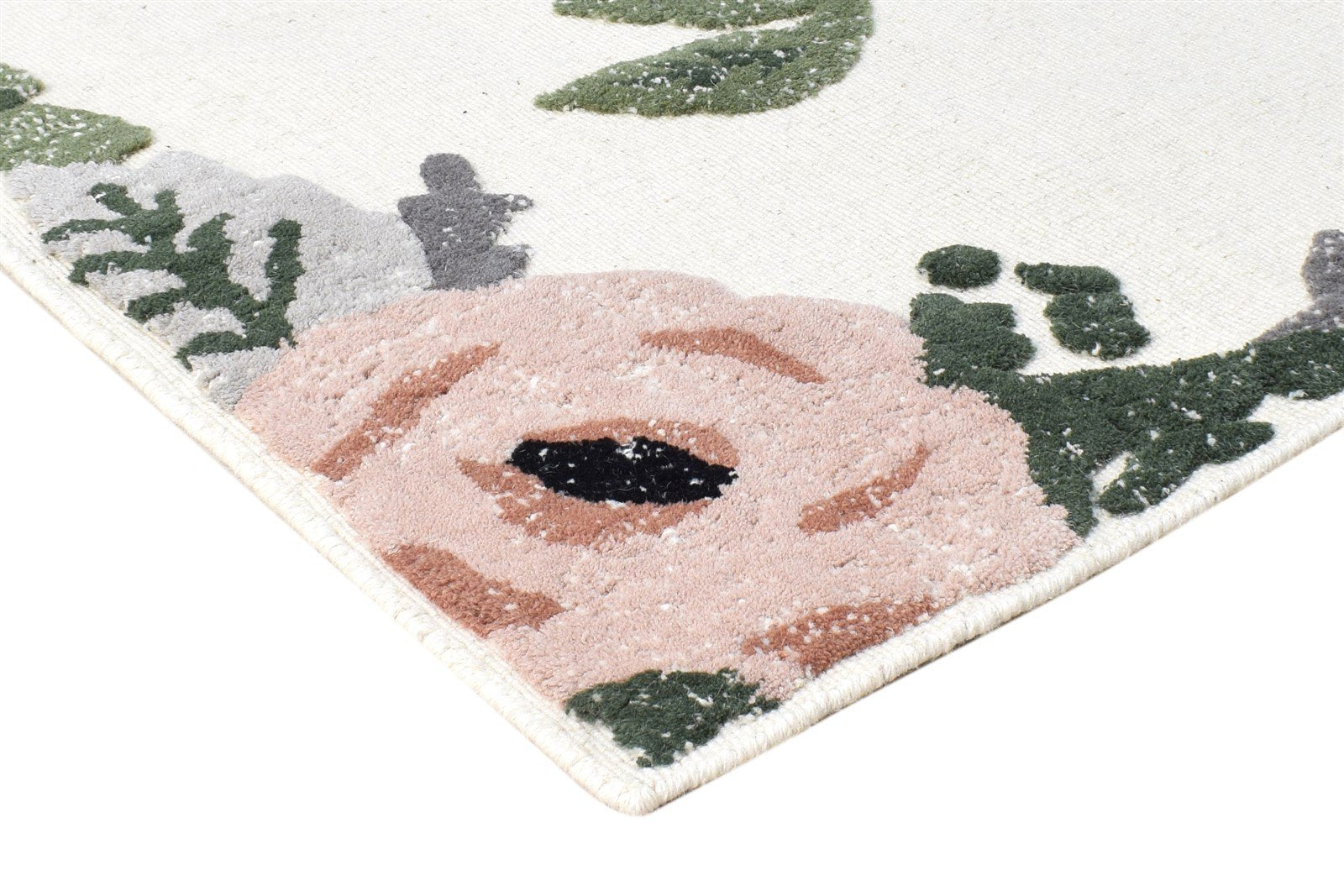 5' X 8' Rug Wool Ivory Modern Hand Tufted French Floral Room Size Carpet 7864998166677