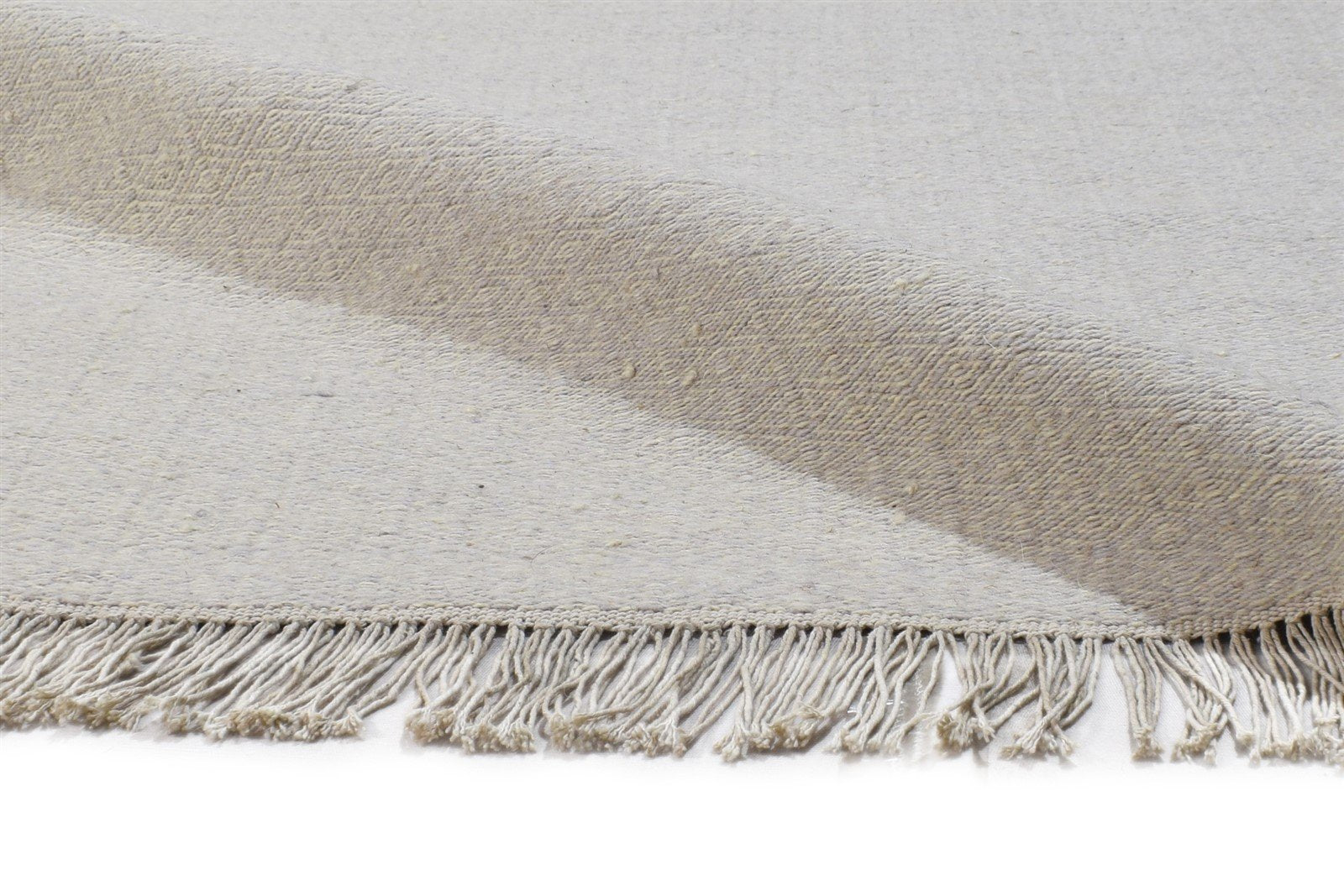 5' X 8' Rug Wool Off-White Modern Dhurrie Scandinavian Solid Room Size Carpet 7864473190549