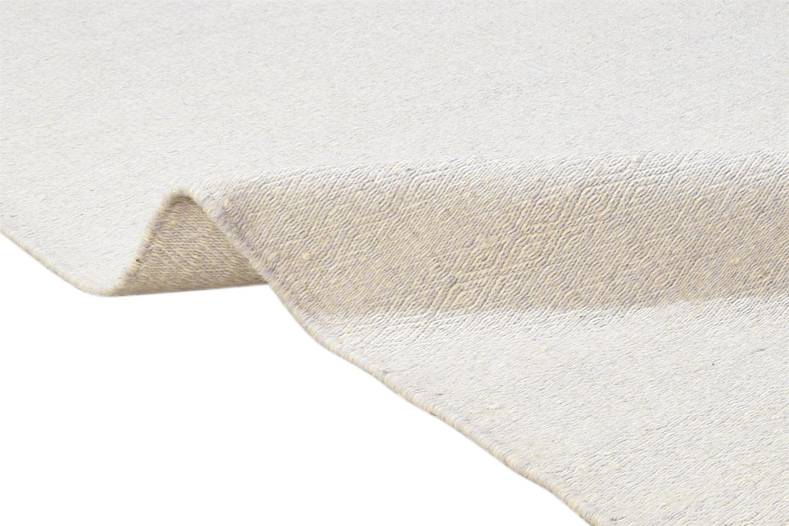 5' X 8' Rug Wool Off-White Modern Dhurrie Scandinavian Solid Room Size Carpet 7864473190549