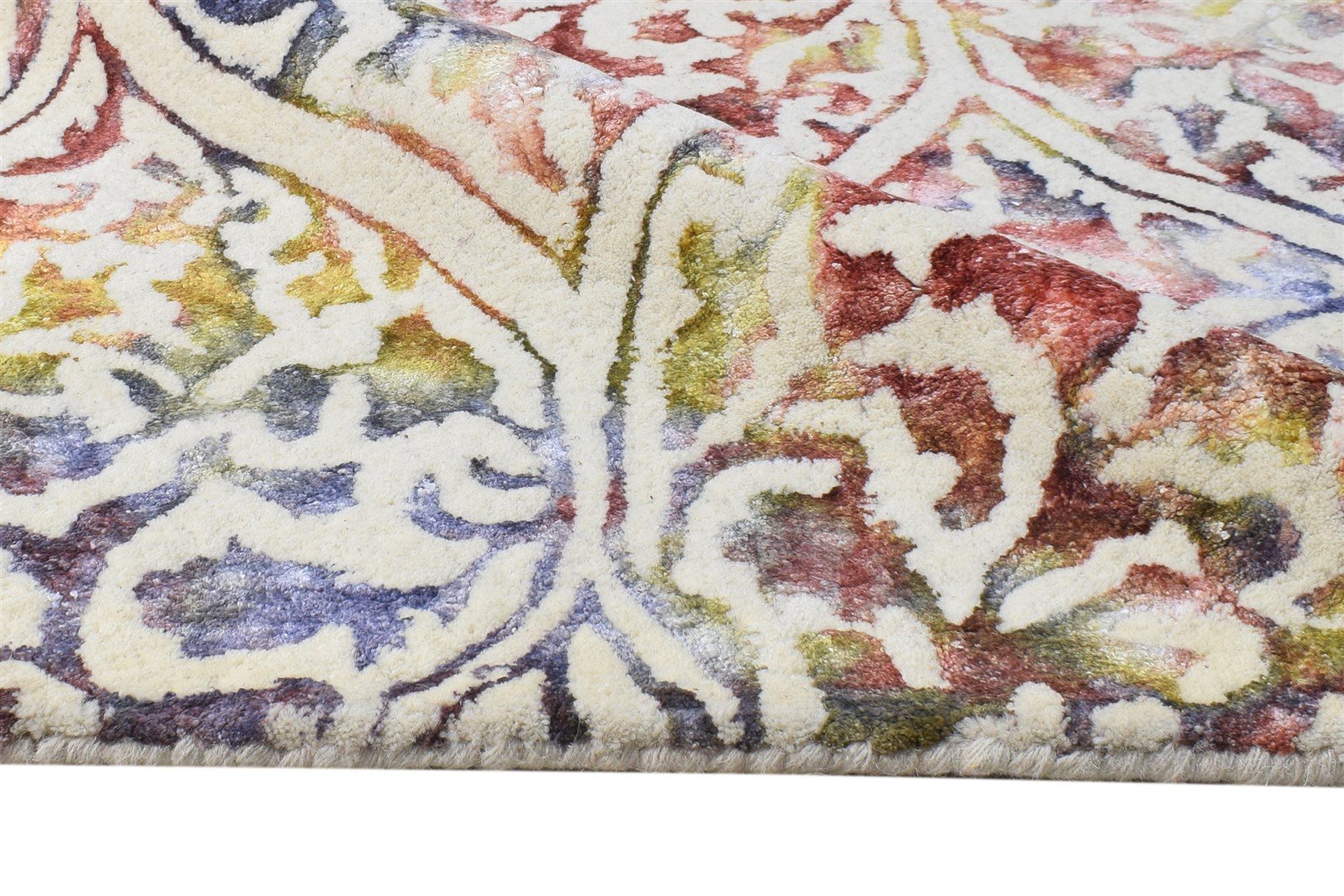 5' X 8' Rug Wool Off-White Modern Hand Tufted European Damask Room Size Carpet 7865054462101