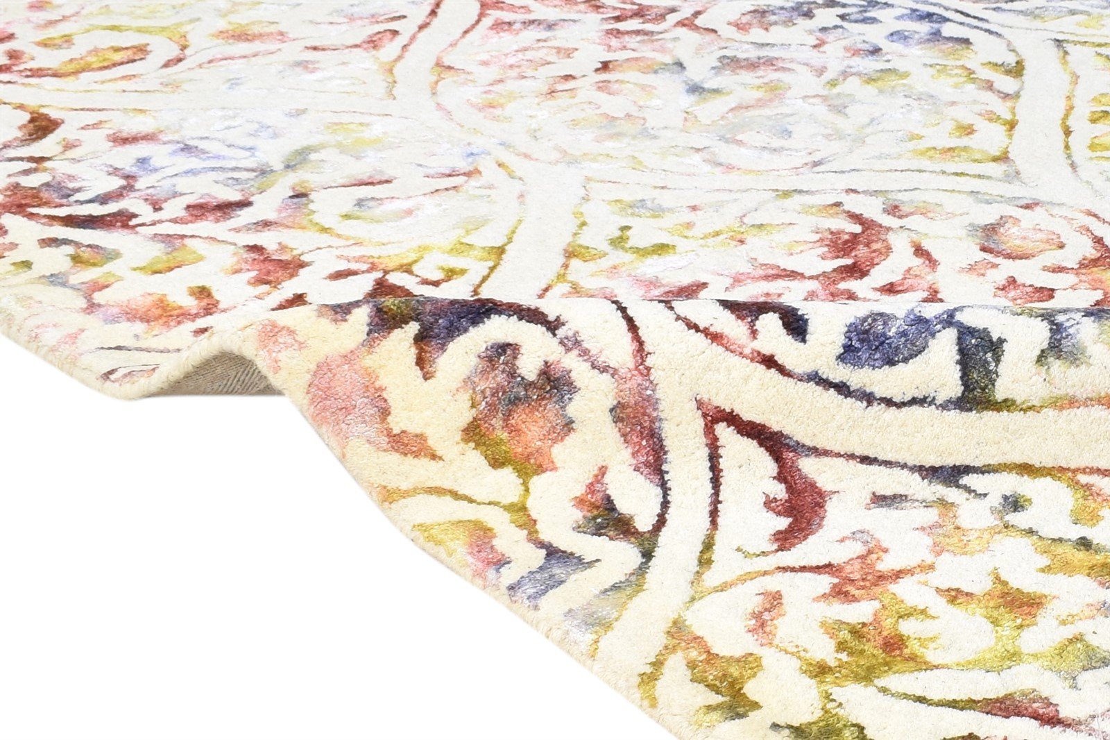 5' X 8' Rug Wool Off-White Modern Hand Tufted European Damask Room Size Carpet 7865054462101