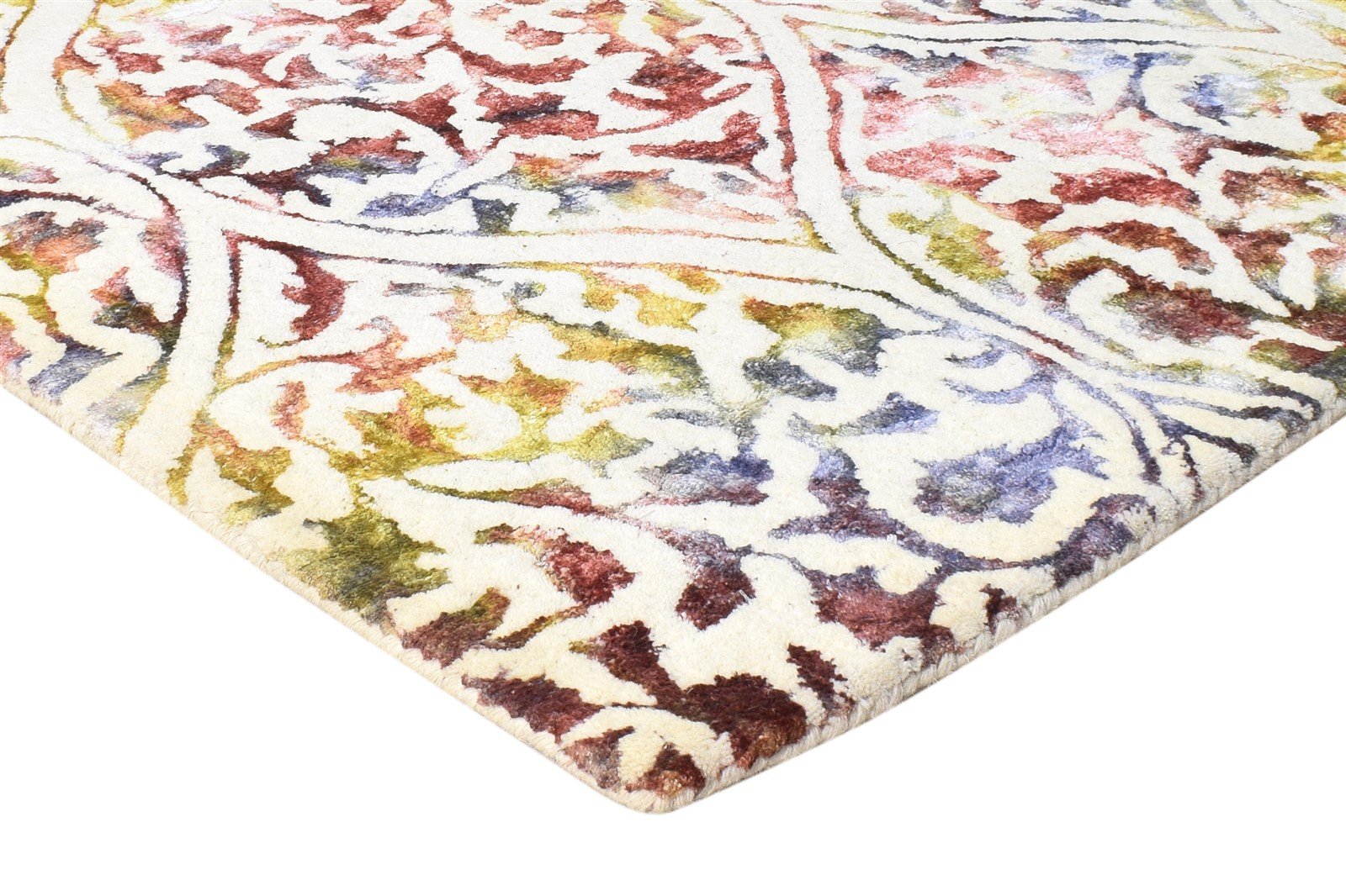 5' X 8' Rug Wool Off-White Modern Hand Tufted European Damask Room Size Carpet 7865054462101