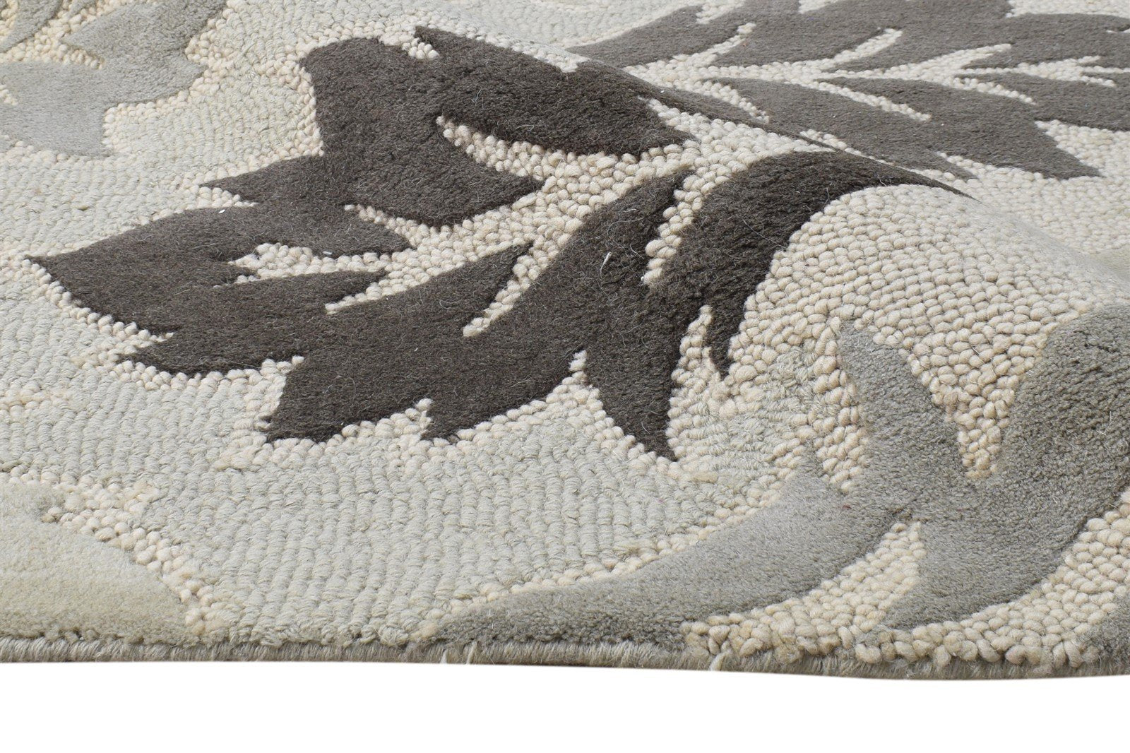 5' X 8' Rug Wool Off-White Modern Hand Tufted French Floral Room Size Carpet 7865054822549