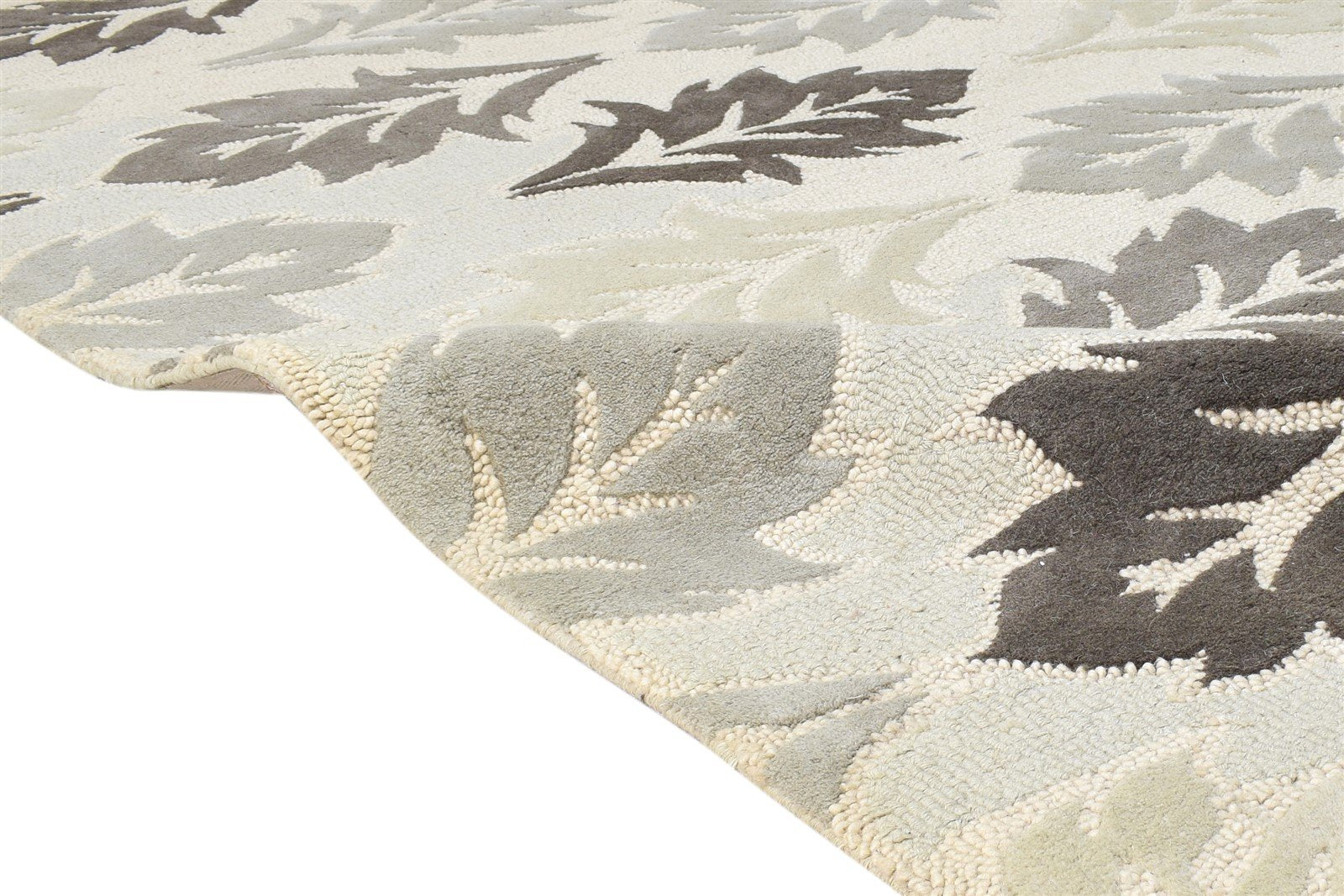 5' X 8' Rug Wool Off-White Modern Hand Tufted French Floral Room Size Carpet 7865054822549
