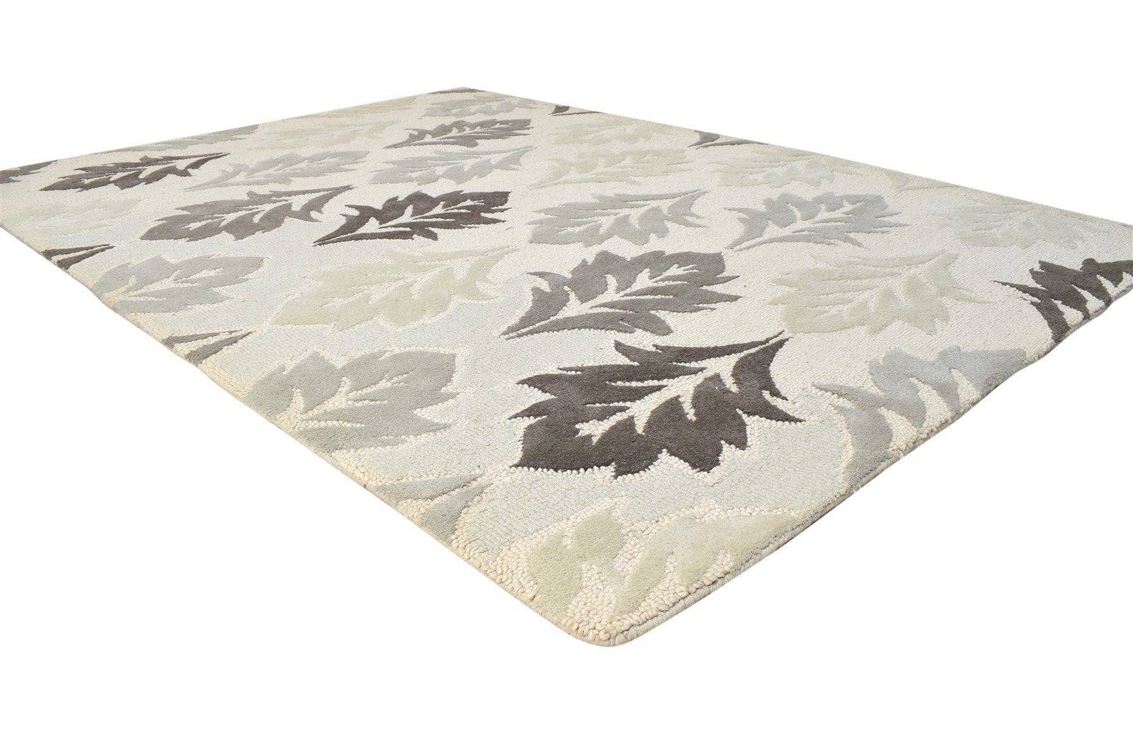 5' X 8' Rug Wool Off-White Modern Hand Tufted French Floral Room Size Carpet 7865054822549