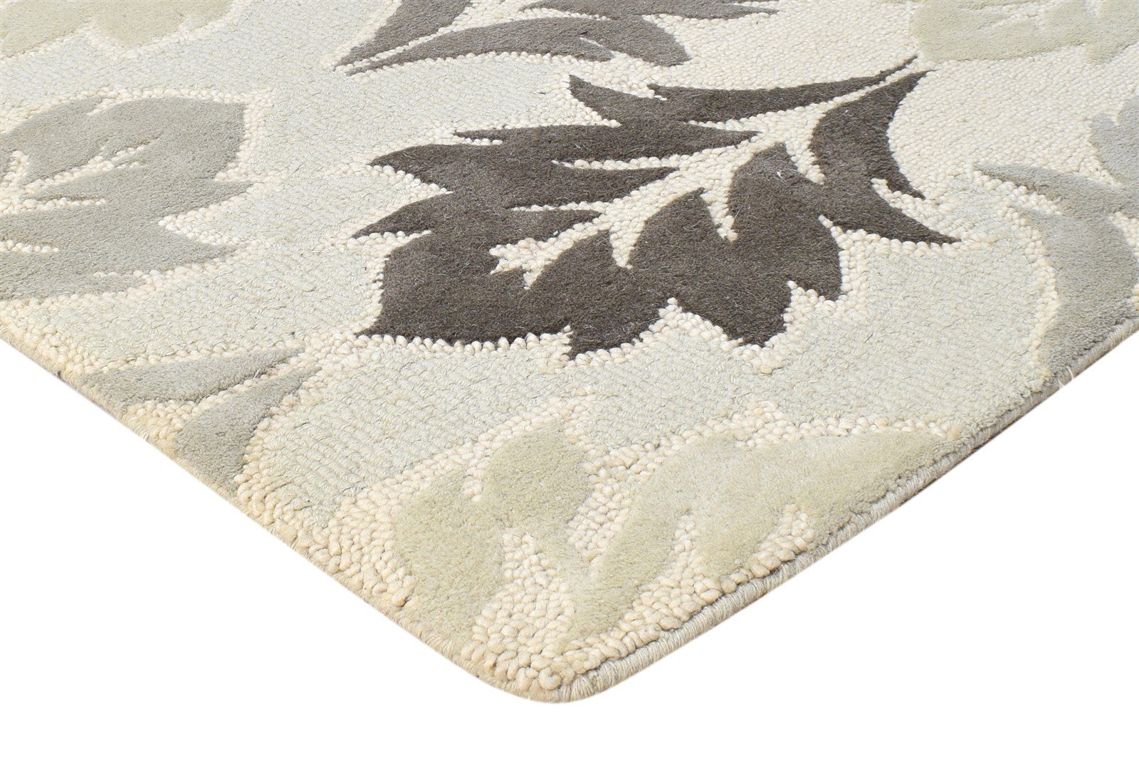 5' X 8' Rug Wool Off-White Modern Hand Tufted French Floral Room Size Carpet 7865054822549