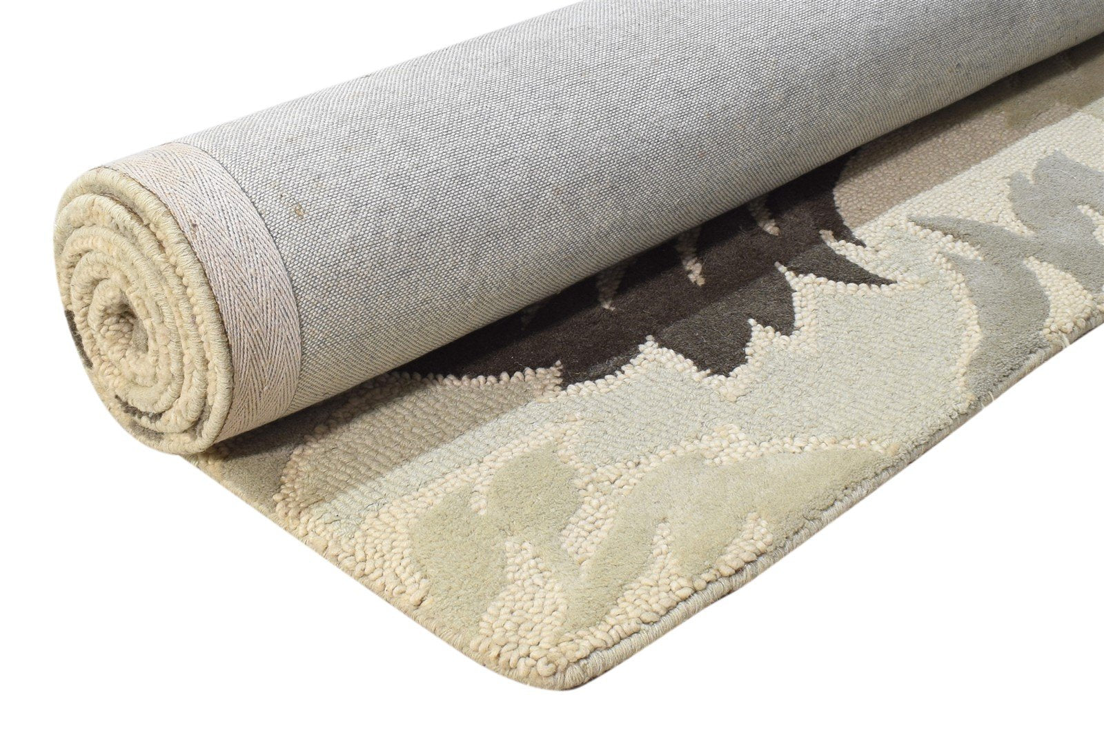 5' X 8' Rug Wool Off-White Modern Hand Tufted French Floral Room Size Carpet 7865054822549