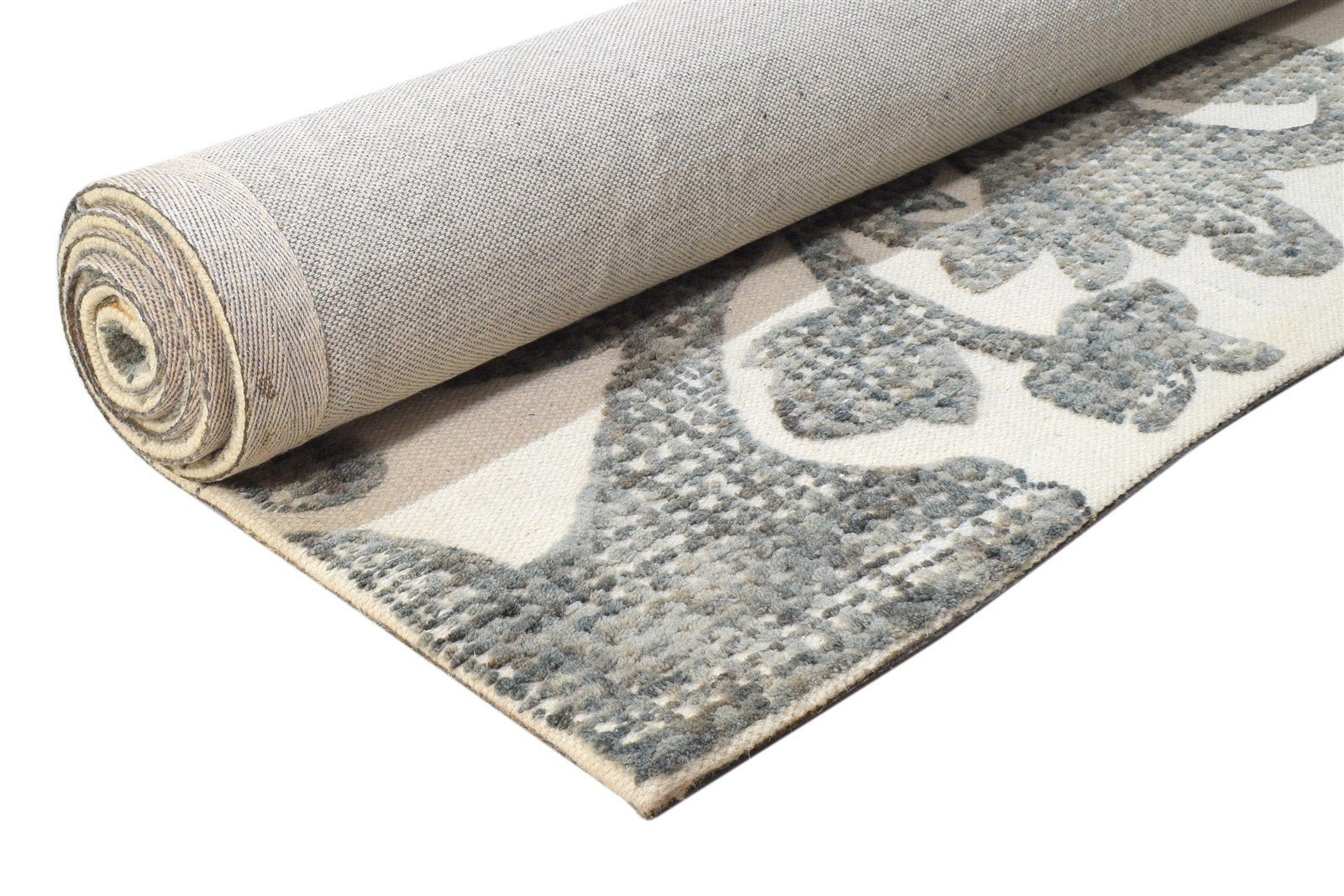 5' X 8' Rug Wool Off-White Modern Hand Tufted French Floral Room Size Carpet 7865074155669