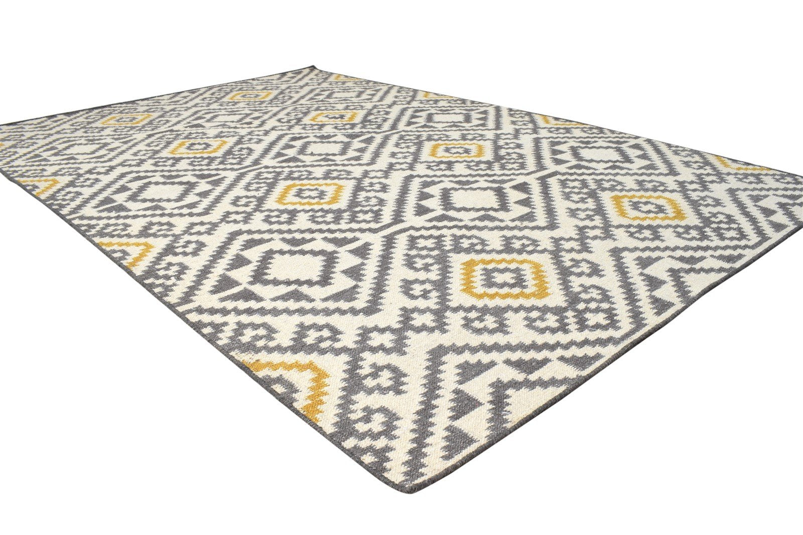 5' X 8' Rug Wool Off-White Southwestern Dhurrie American Tribal Room Size Carpet 7865051611285