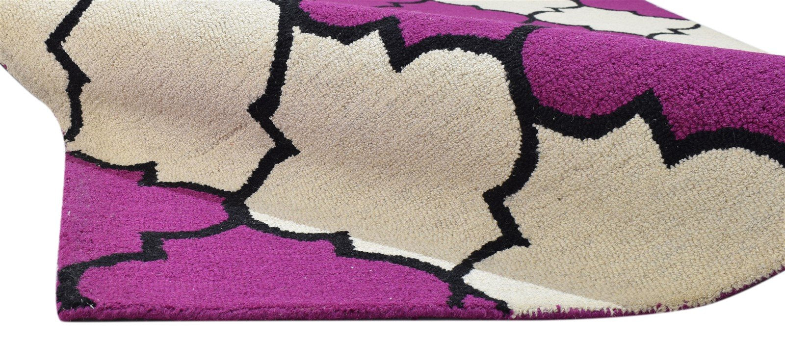 5' X 8' Rug Wool Purple Modern Hand Tufted Moroccan Trellis Room Size Carpet 7860684423317