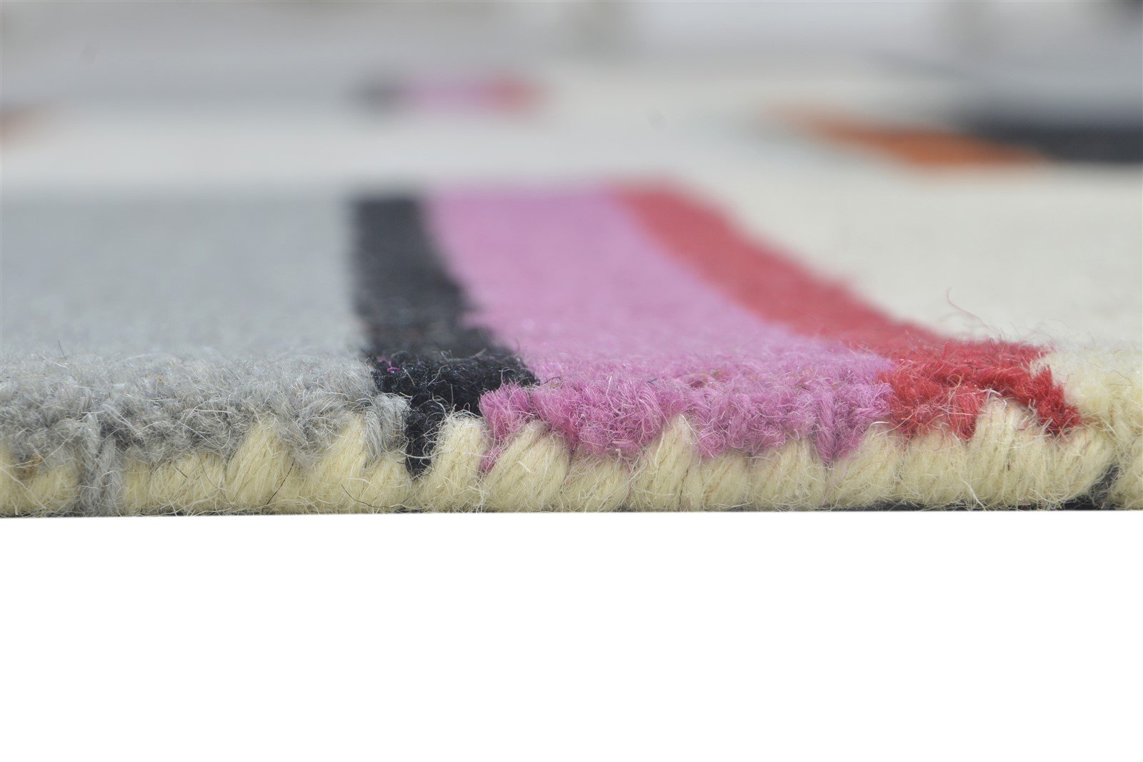 Virginia 5' X 8' Rug Wool Purple Modern Hand Tufted Scandinavian Striped 7864255185045