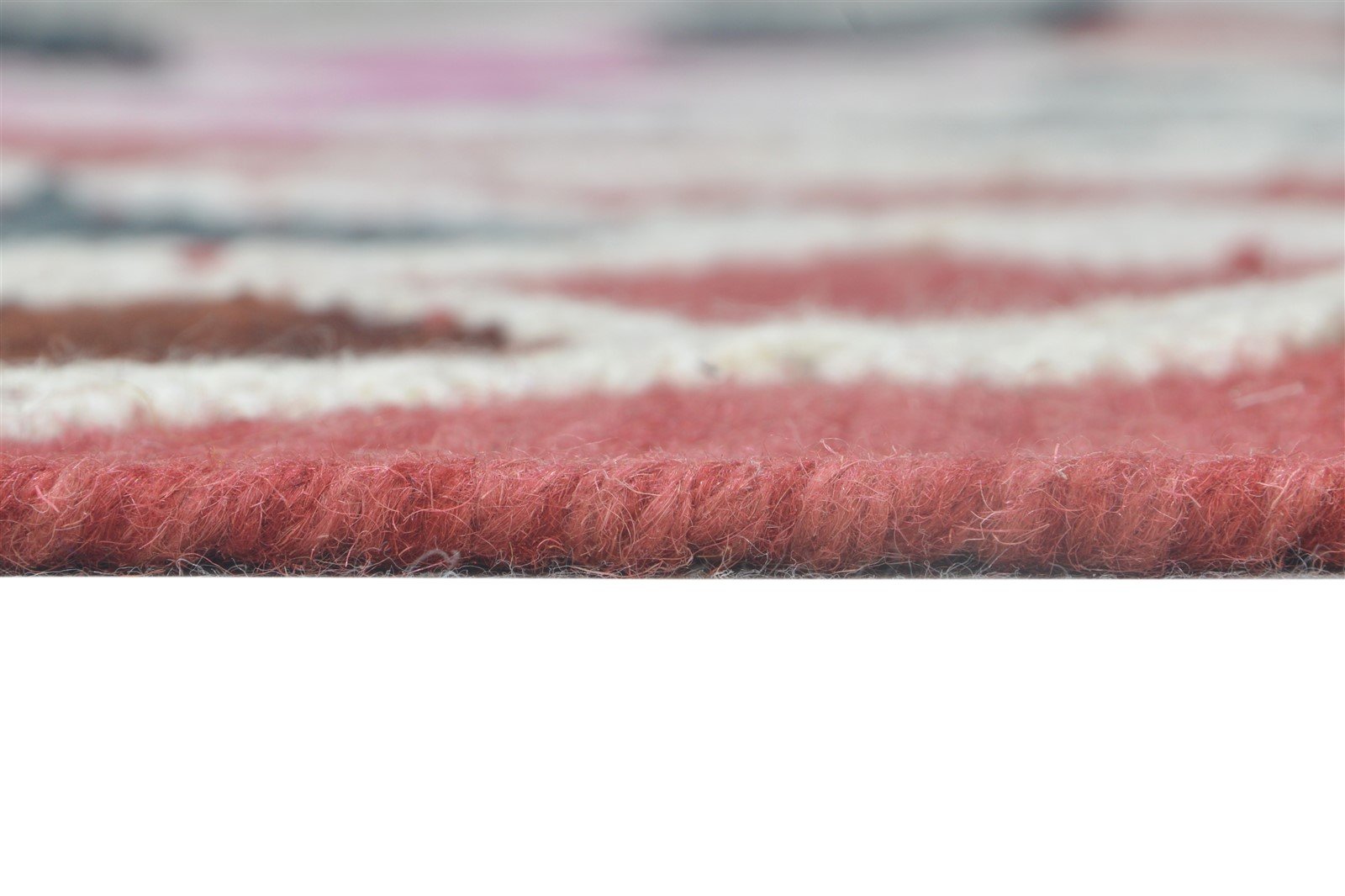 Pam 5' X 8' Rug Wool Red Modern Dhurrie Bohemian Scroll Tile 7865008160917