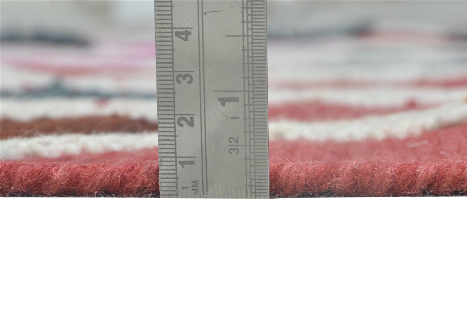 Pam 5' X 8' Rug Wool Red Modern Dhurrie Bohemian Scroll Tile 7865008160917