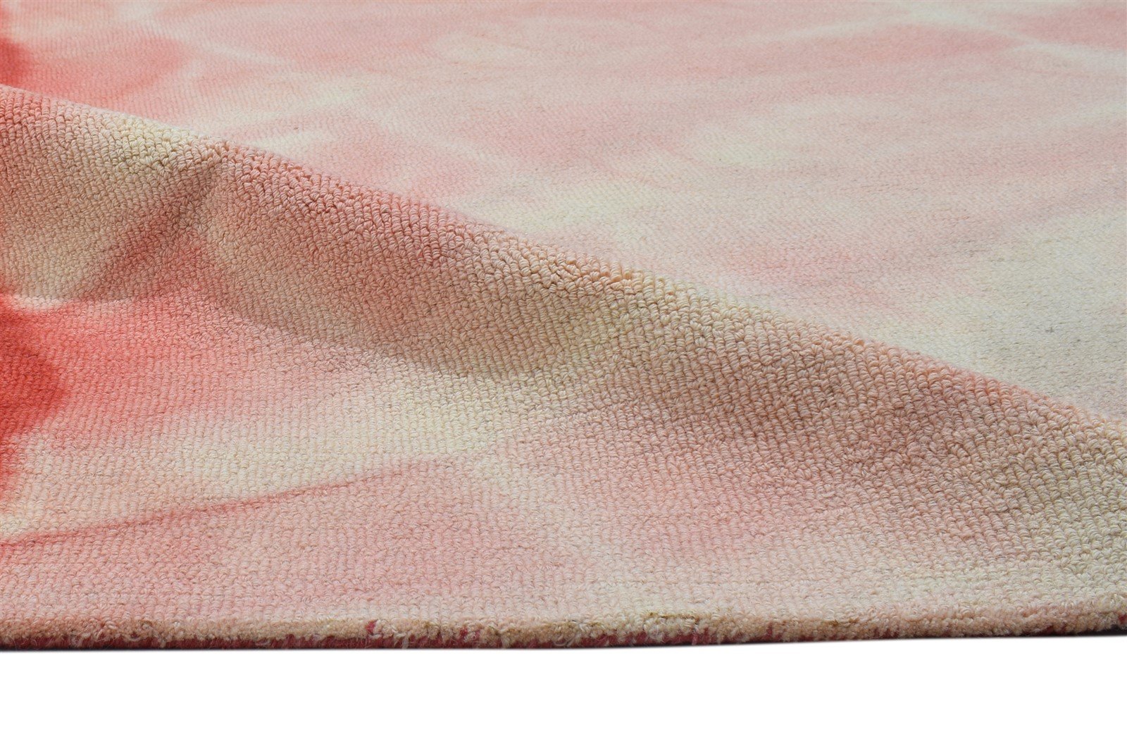 5' X 8' Rug Wool Red Modern Hand Tufted Shibori Tie Dye Room Size Carpet 7864254824597