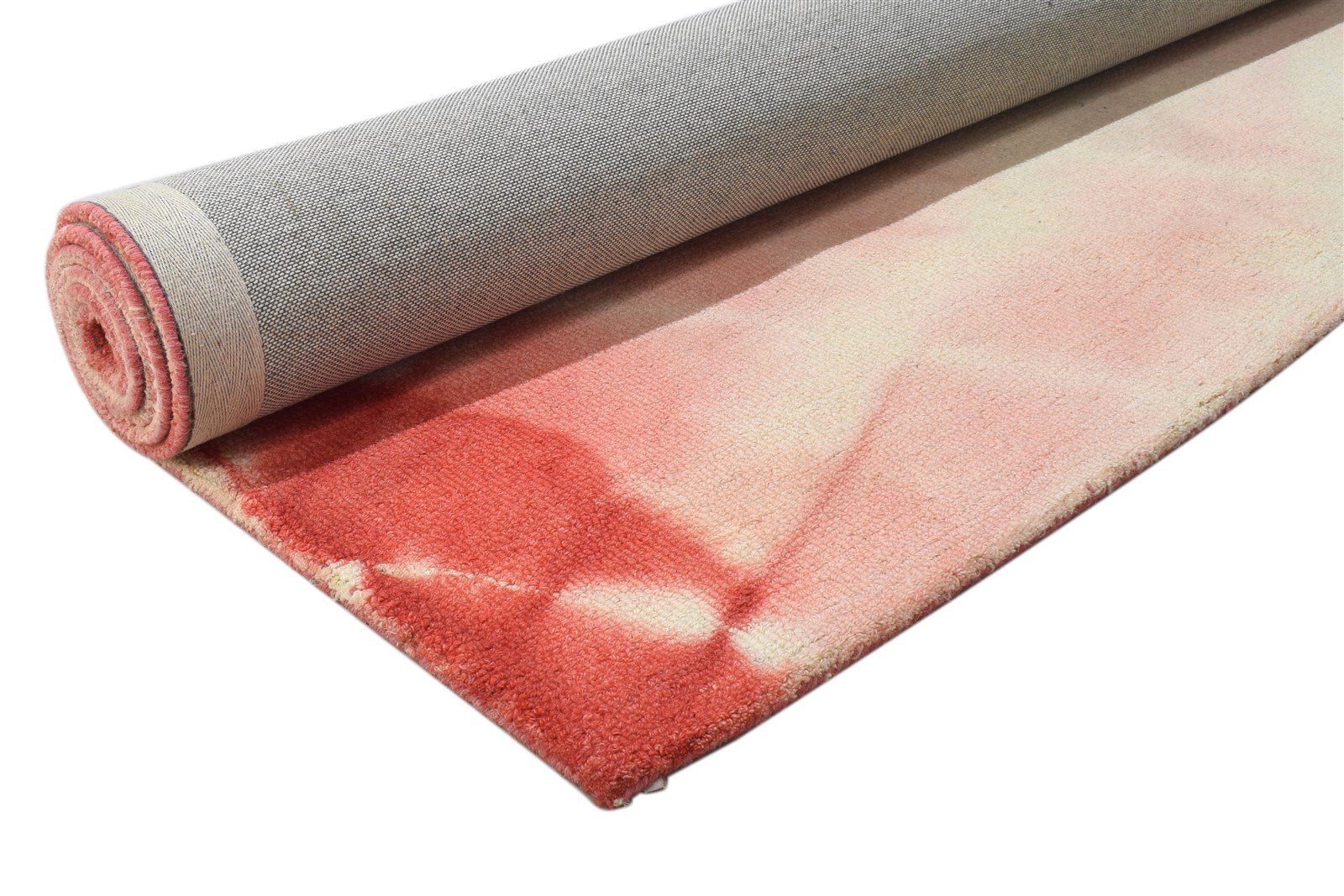 5' X 8' Rug Wool Red Modern Hand Tufted Shibori Tie Dye Room Size Carpet 7864254824597