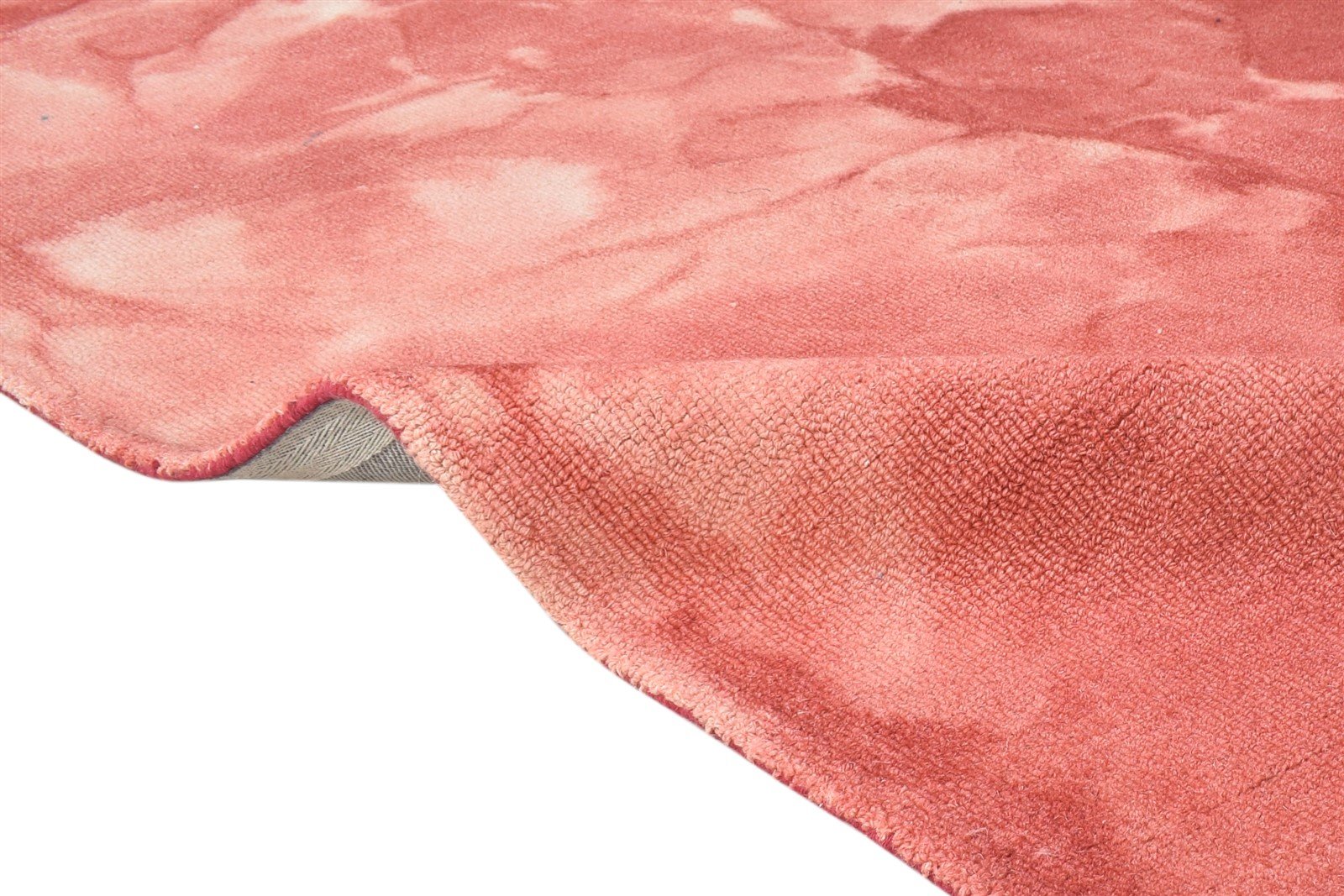 5' X 8' Rug Wool Red Modern Hand Tufted Shibori Tie Dye Room Size Carpet 7865173901461