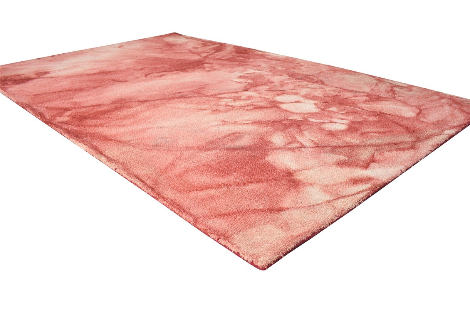 5' X 8' Rug Wool Red Modern Hand Tufted Shibori Tie Dye Room Size Carpet 7865174294677