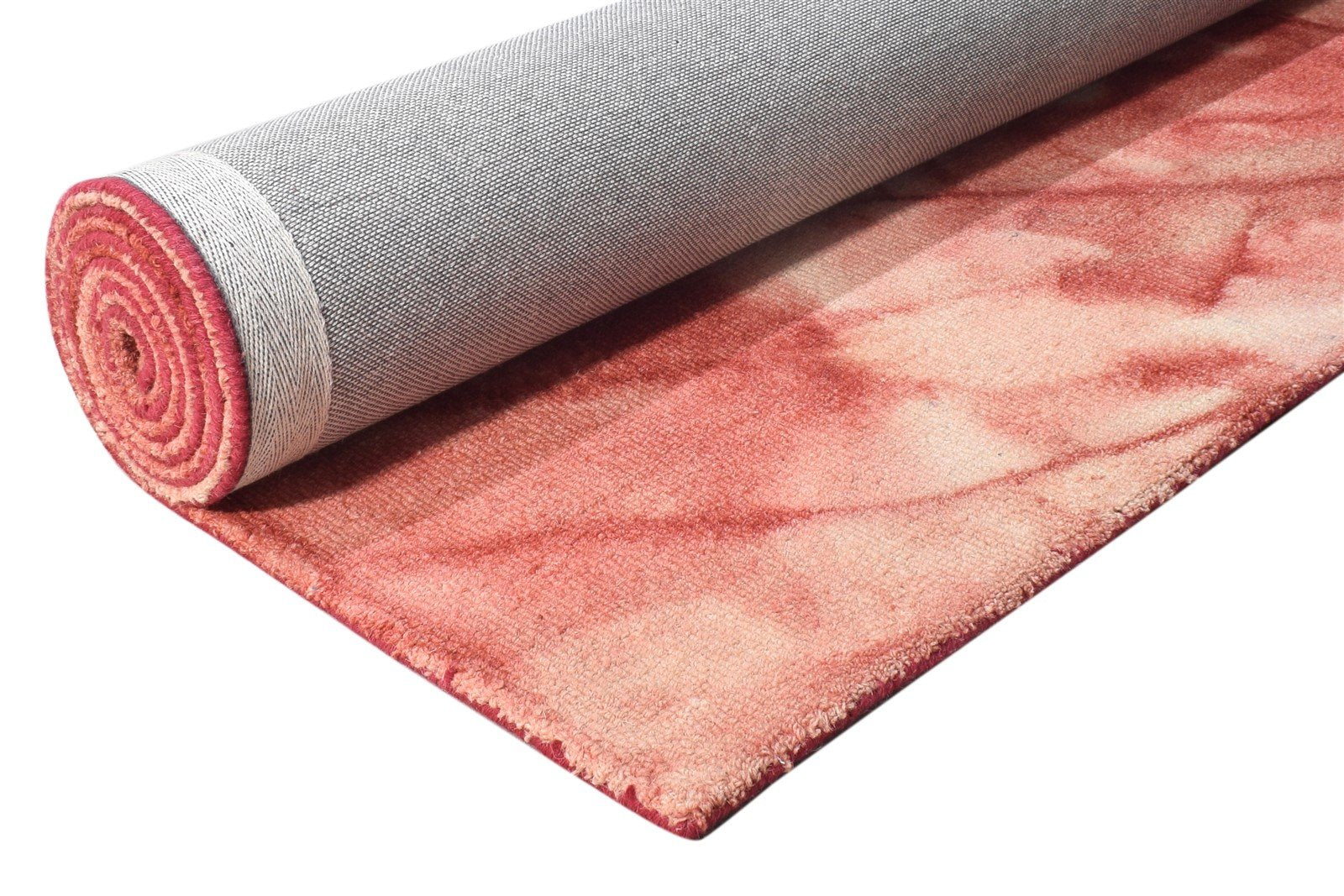 5' X 8' Rug Wool Red Modern Hand Tufted Shibori Tie Dye Room Size Carpet 7865174294677