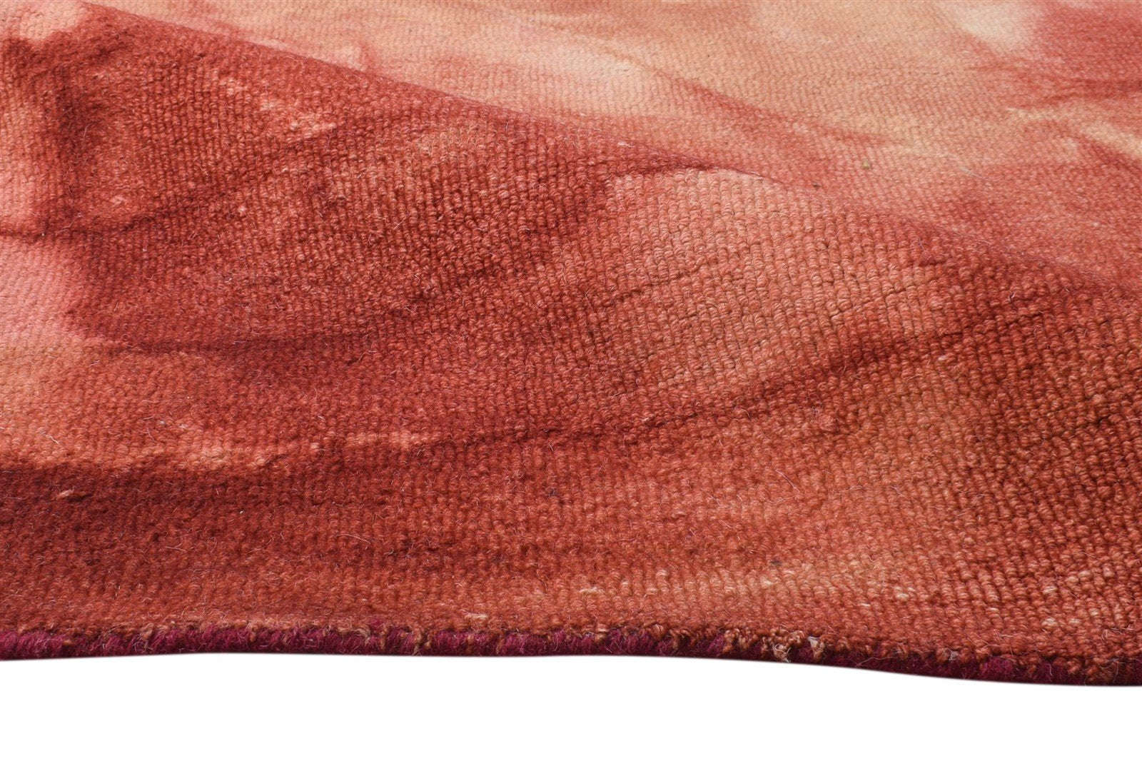 5' X 8' Rug Wool Red Modern Hand Tufted Shibori Tie Dye Room Size Carpet 7865174917269