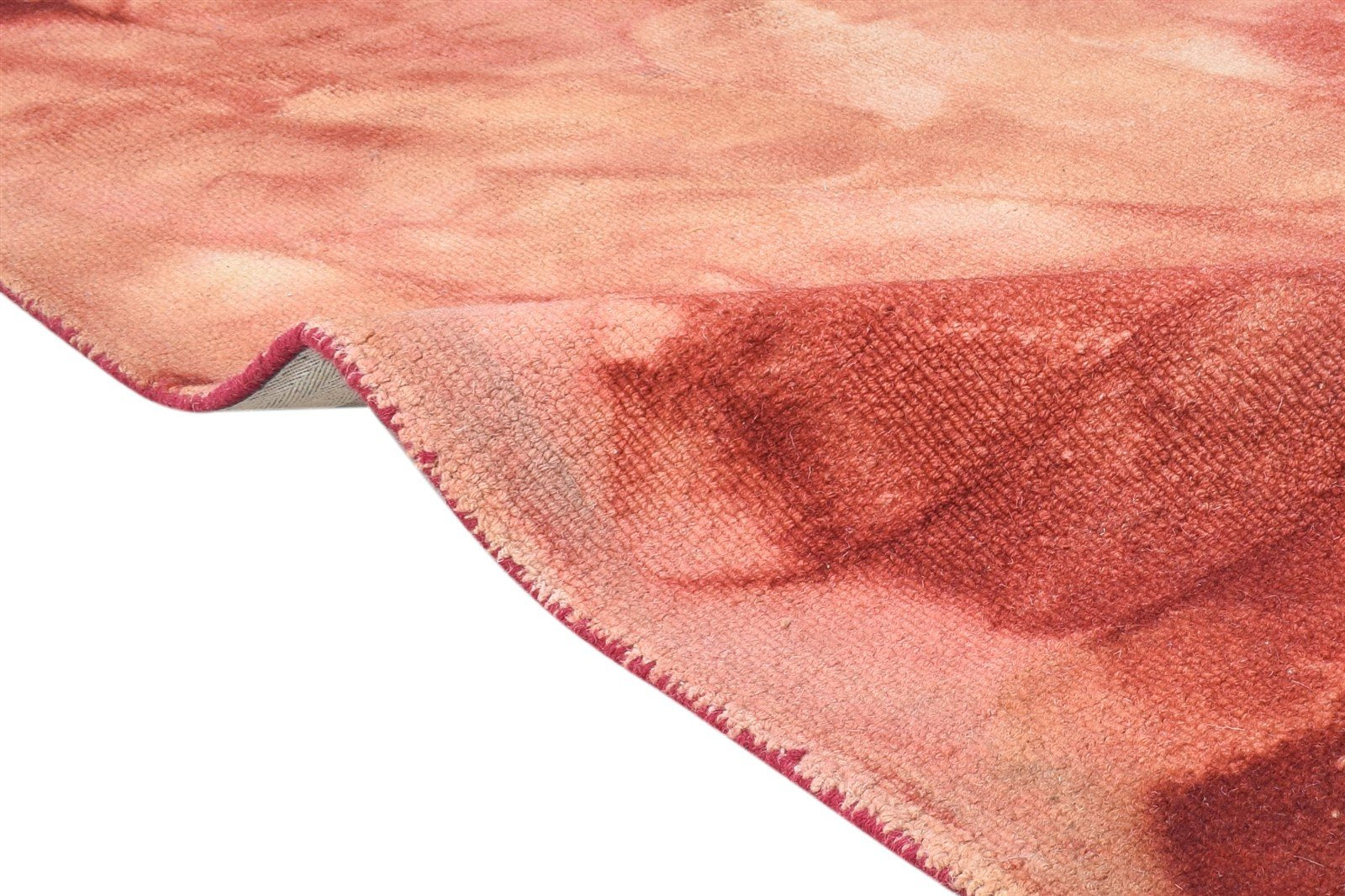 5' X 8' Rug Wool Red Modern Hand Tufted Shibori Tie Dye Room Size Carpet 7865174917269