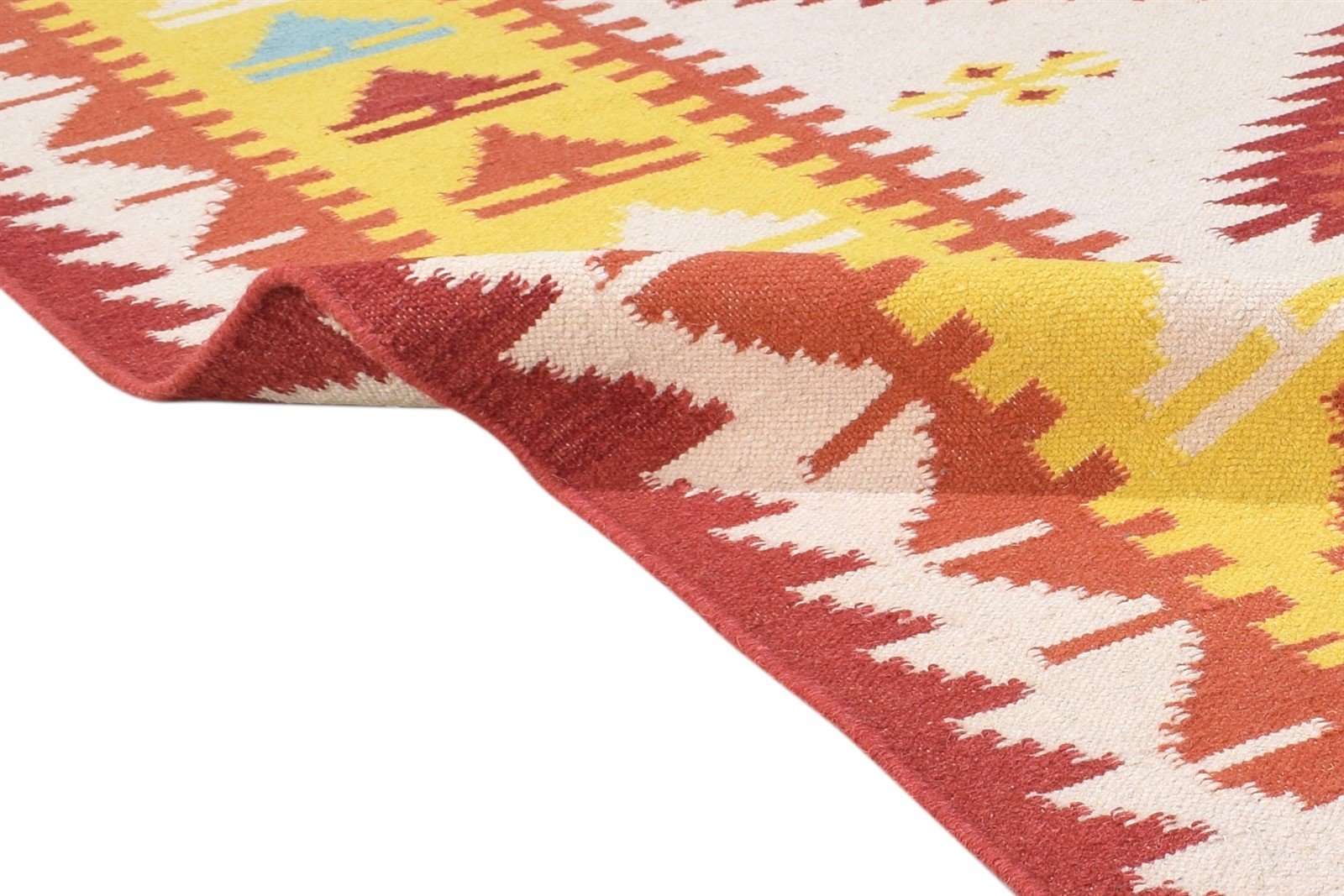5' X 8' Rug Wool Red Southwestern Dhurrie American Tribal Room Size Carpet 7865022873749