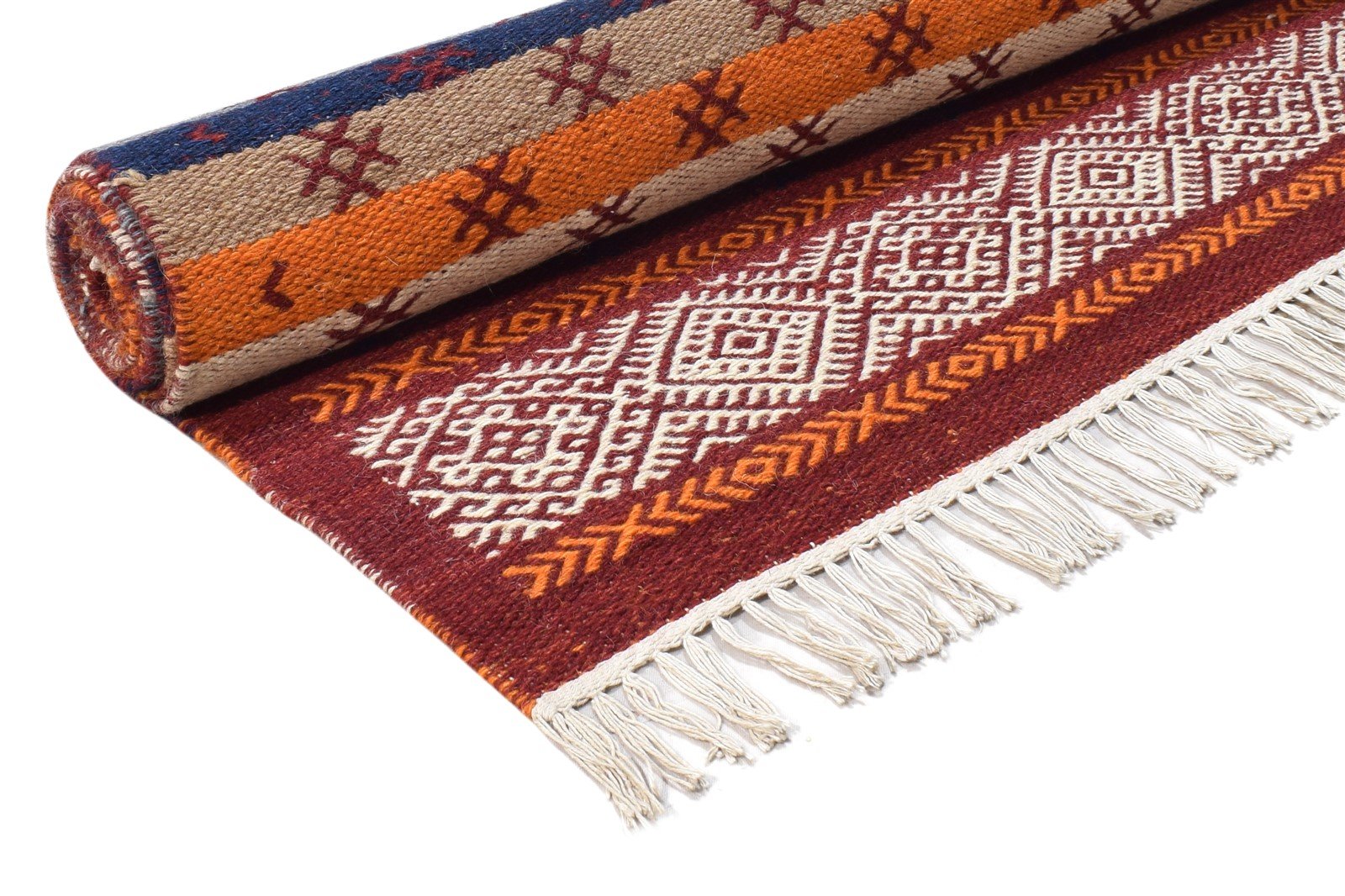 5' X 8' Rug Wool Red Southwestern Dhurrie American Tribal Room Size Carpet 7865043878037