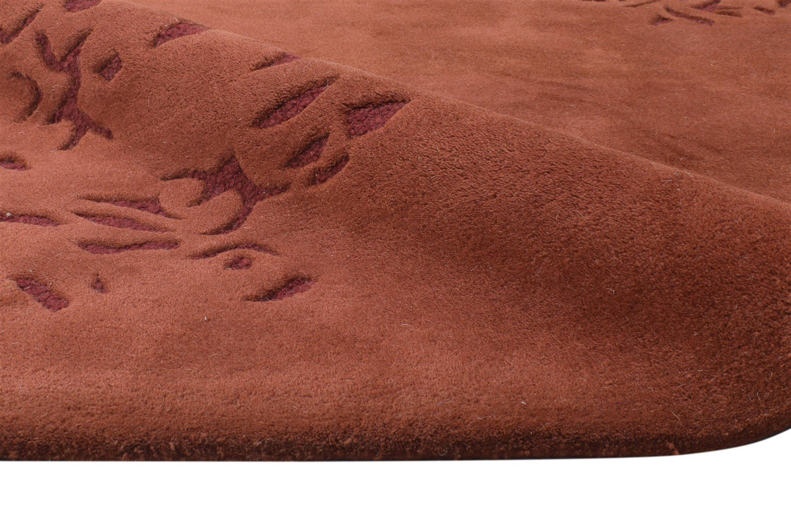 5' X 8' Rug Wool Rust Modern Hand Tufted French Floral Room Size Carpet 7864996233365