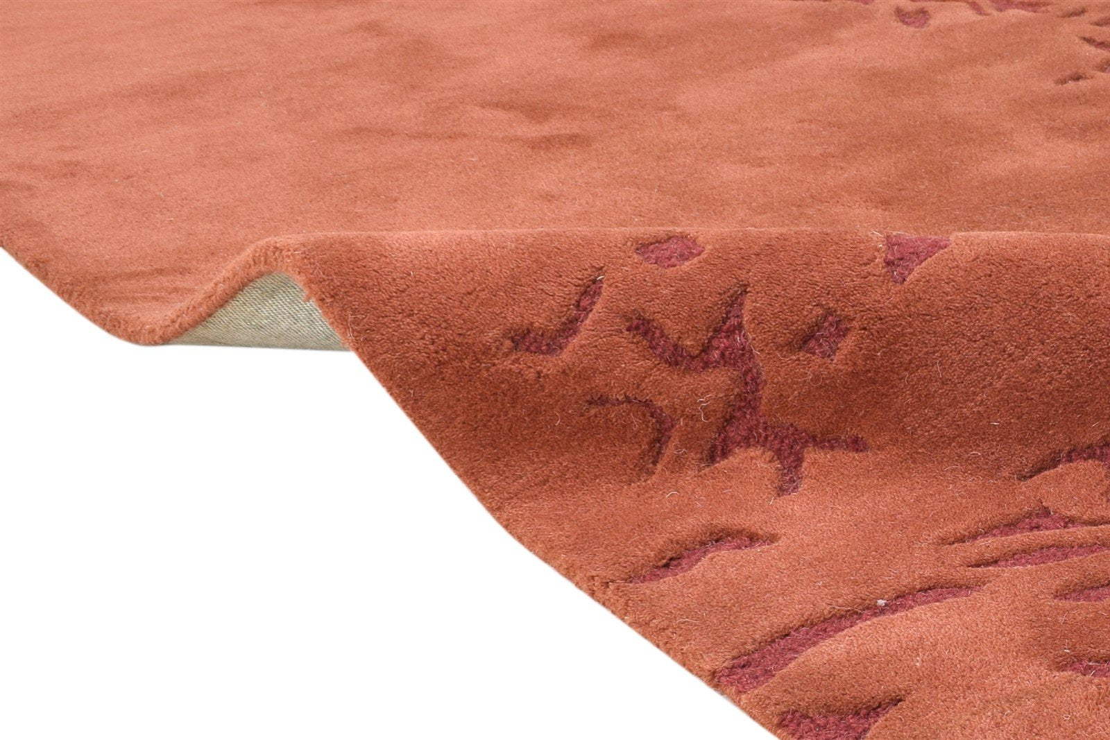 5' X 8' Rug Wool Rust Modern Hand Tufted French Floral Room Size Carpet 7864996233365
