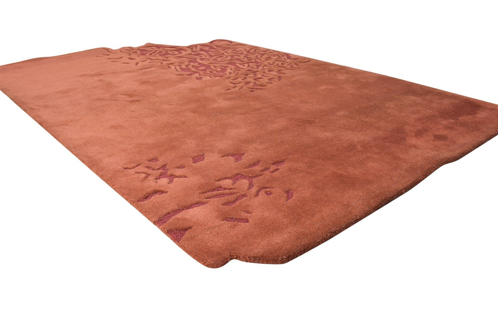 5' X 8' Rug Wool Rust Modern Hand Tufted French Floral Room Size Carpet 7864996233365