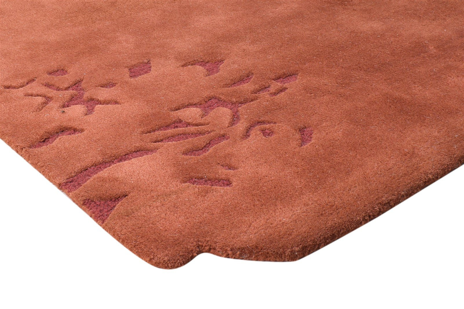 5' X 8' Rug Wool Rust Modern Hand Tufted French Floral Room Size Carpet 7864996233365