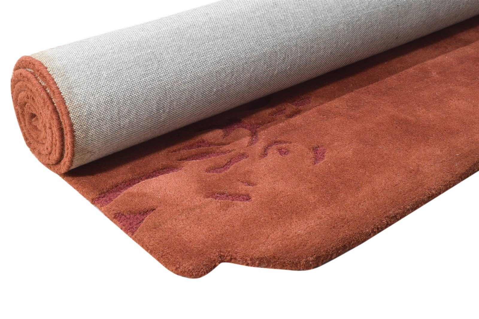 5' X 8' Rug Wool Rust Modern Hand Tufted French Floral Room Size Carpet 7864996233365